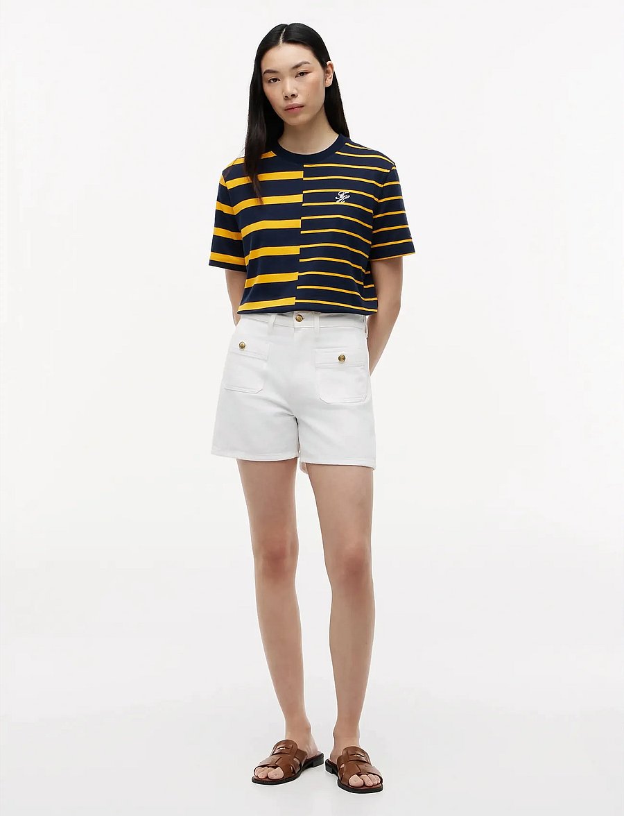 Tommy Hilfiger - TH STRIPE MIX MDRN SS TEE - t-shirts - big brt stp navy orange flash - 4