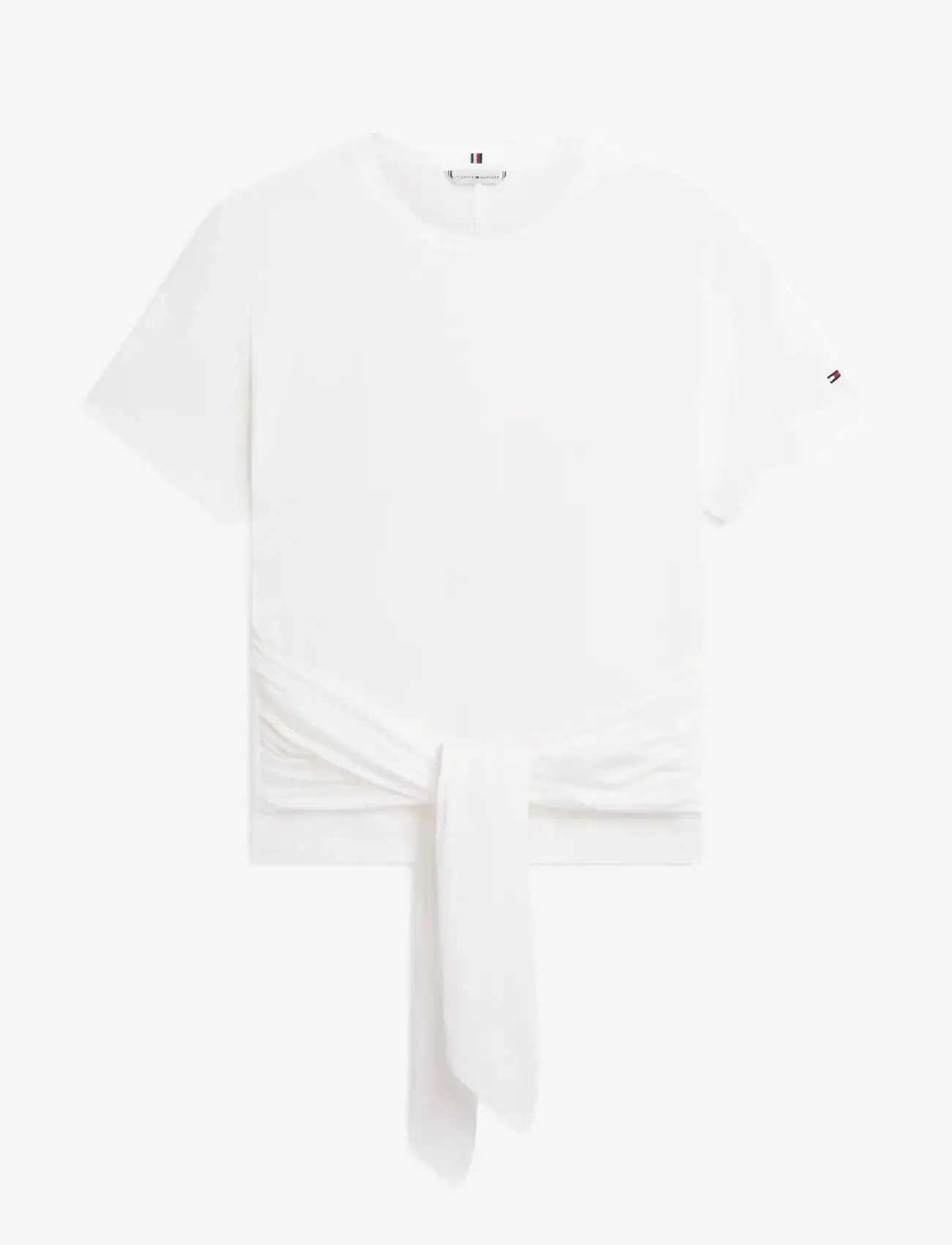 Tommy Hilfiger - CO SLUB KNOT SS TEE - kortärmade blusar - ecru - 1