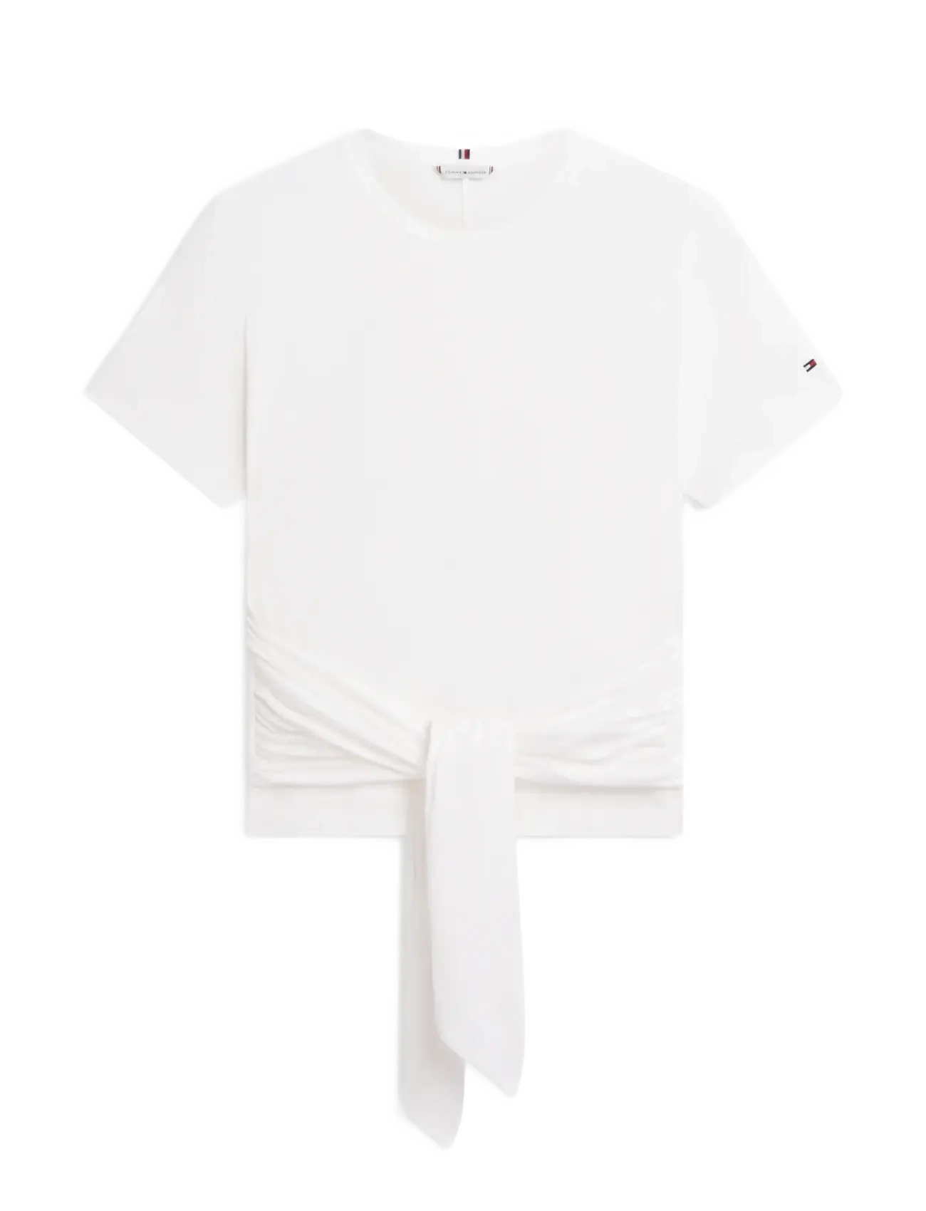 Tommy Hilfiger CO SLUB KNOT SS TEE - Kortærmede bluser - ECRU / white