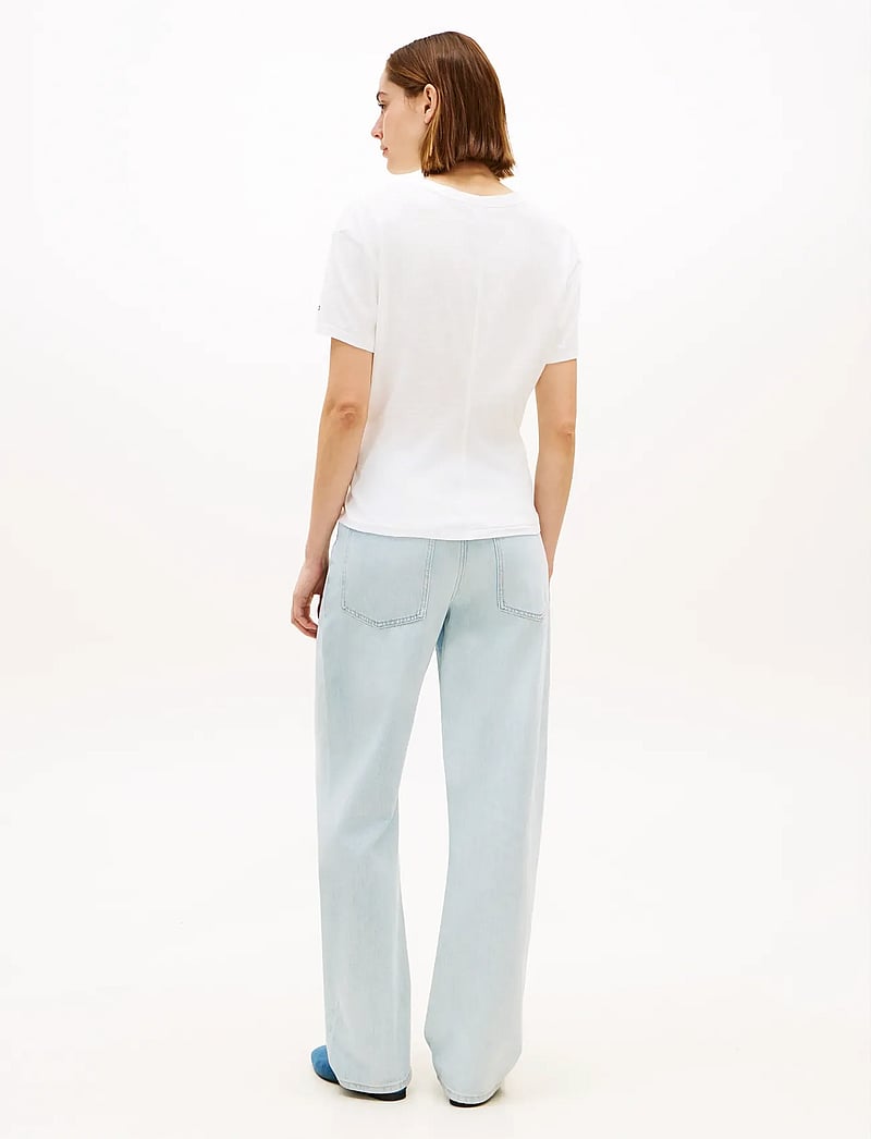 Tommy Hilfiger - CO SLUB KNOT SS TEE - kortärmade blusar - ecru - 2