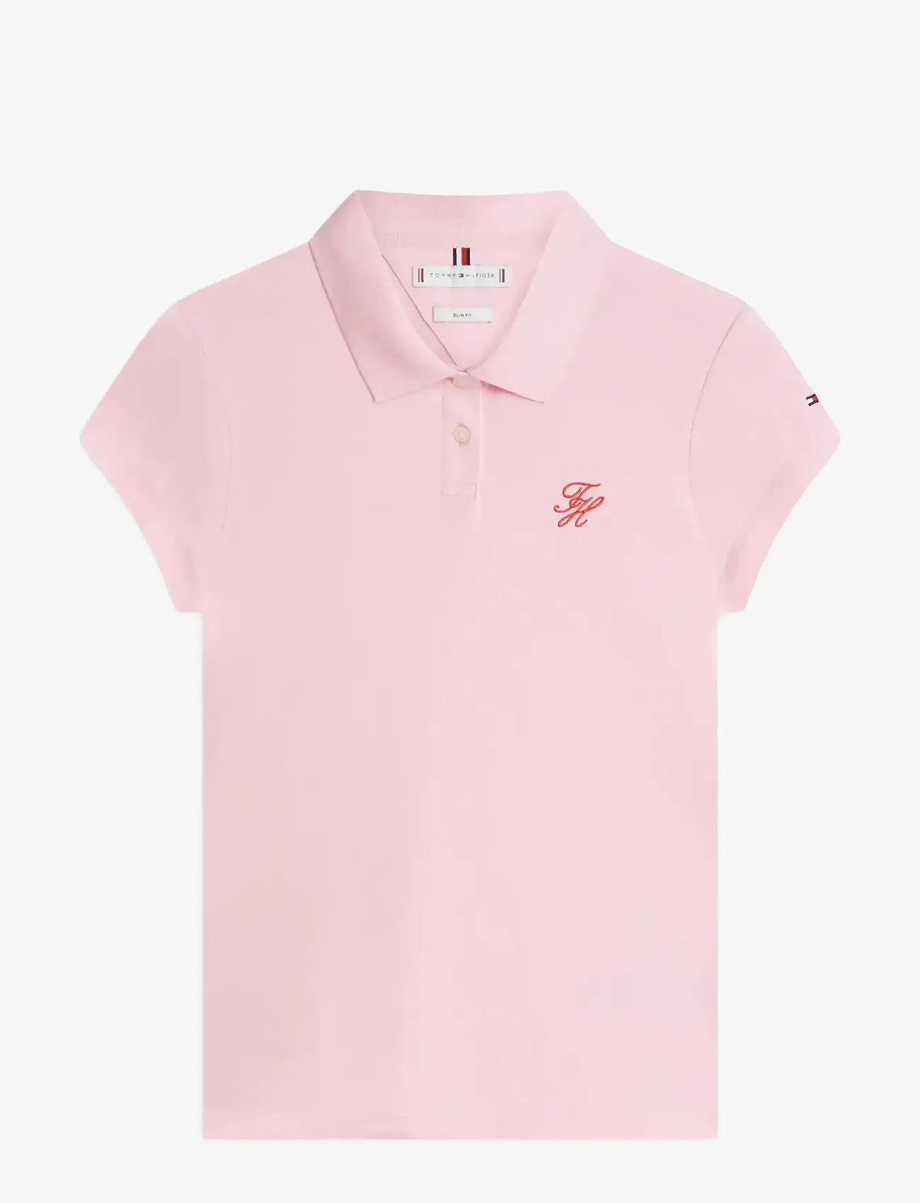 Tommy Hilfiger - TH SCRIPT SLIM SS POLO - polo shirts - classic pink - 1