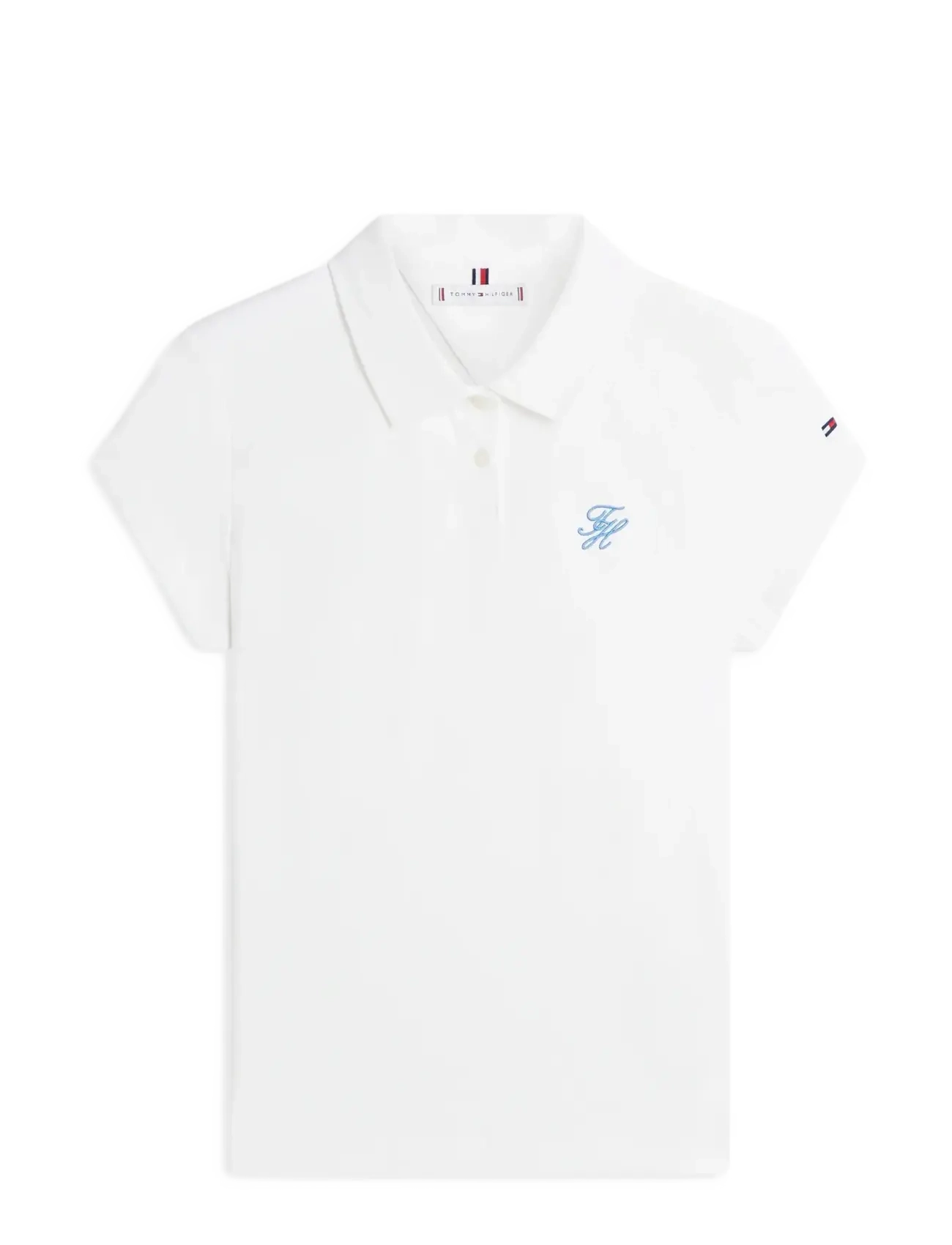 Tommy Hilfiger TH SCRIPT SLIM SS POLO - Tommy Hilfiger - ECRU / white