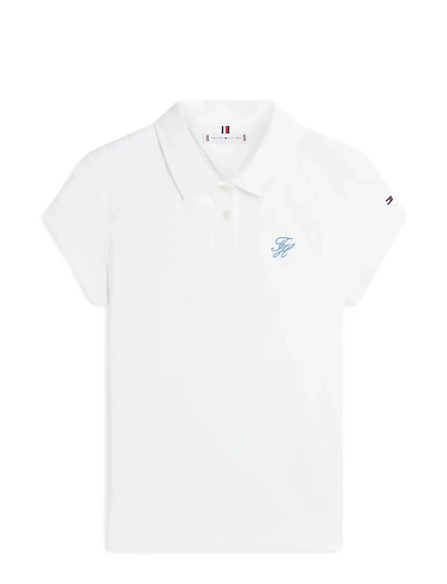 Tommy Hilfiger - TH SCRIPT SLIM SS POLO - poloer - ecru - 1