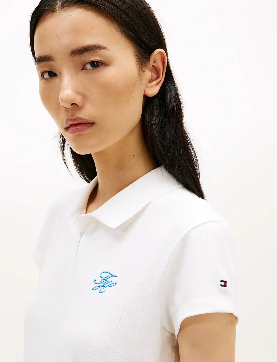 Tommy Hilfiger - TH SCRIPT SLIM SS POLO - poloer - ecru - 4