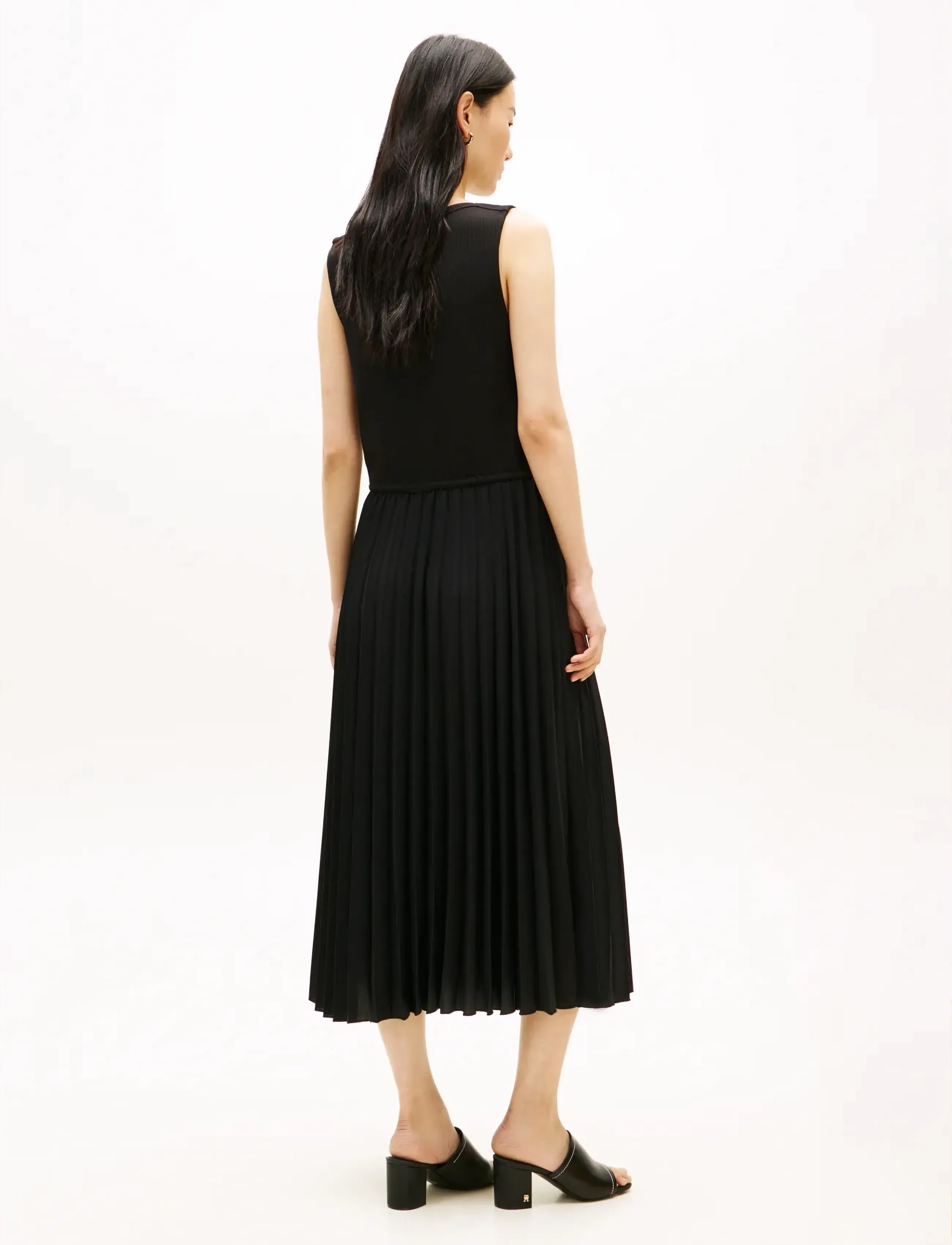 Tommy Hilfiger - 5X2 SLASH-NK MIX MEDIA DRS - midi kjoler - black - 4