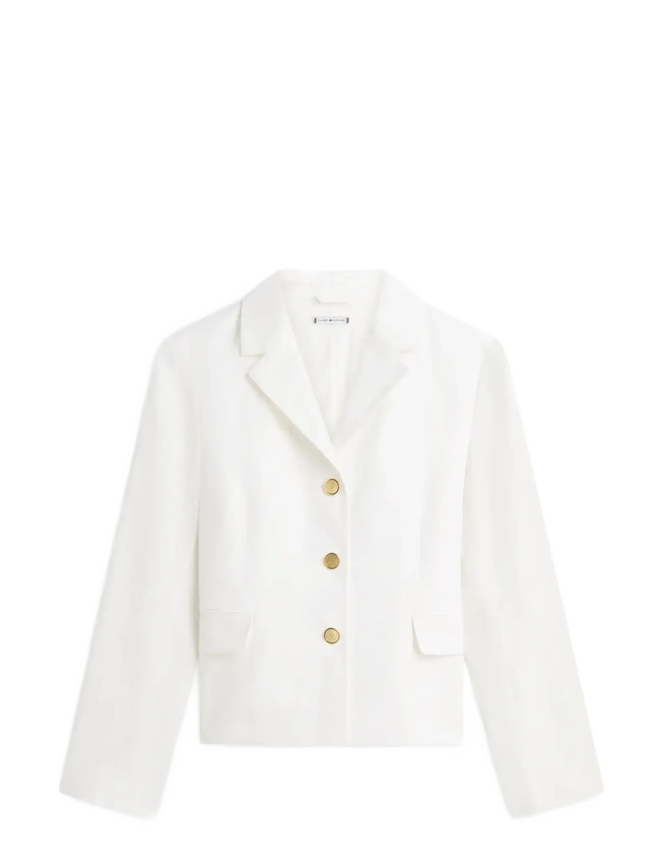 TOMMY HILFIGER Linen Blend Slim Blazer Weiß - 36 - Damen