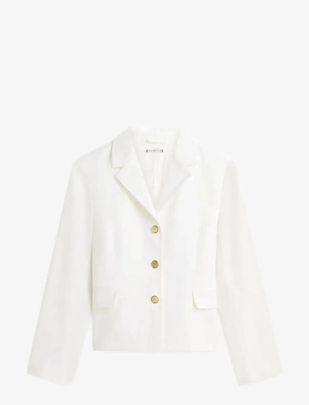 Tommy Hilfiger - LINEN BLEND SLIM BLAZER - cropped blazers - th optic white - 1