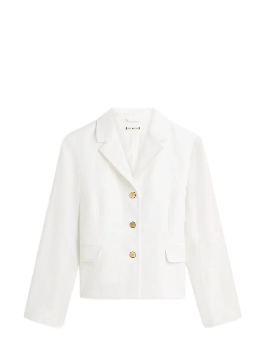 Tommy Hilfiger - LINEN BLEND SLIM BLAZER - konfirmation - th optic white - 1