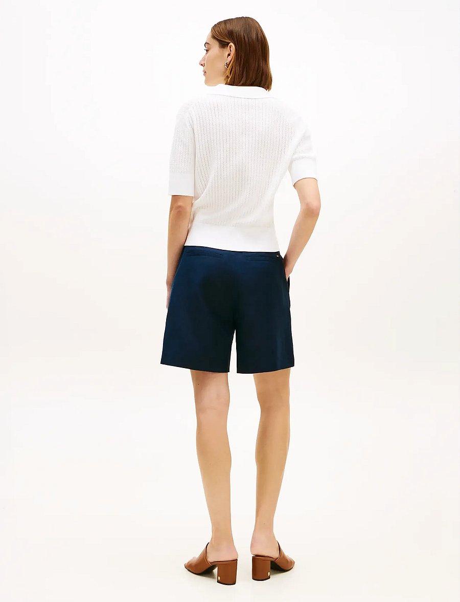 Tommy Hilfiger - POINTELLE S/S POLO SWEATER - poloshirts - ecru - 2
