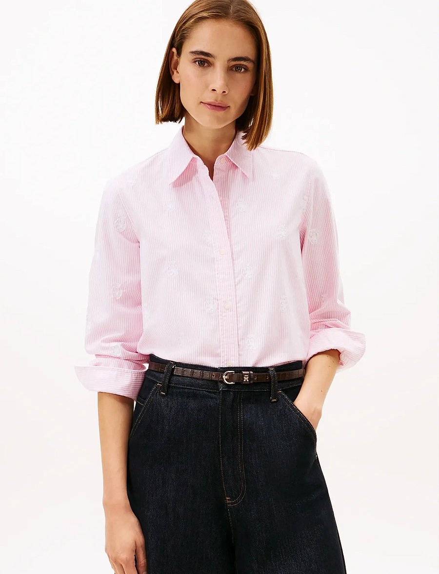 Tommy Hilfiger - OXFORD AOP RELAXED SHIRT - langærmede skjorter - classic ithaca stp mid pink - 0