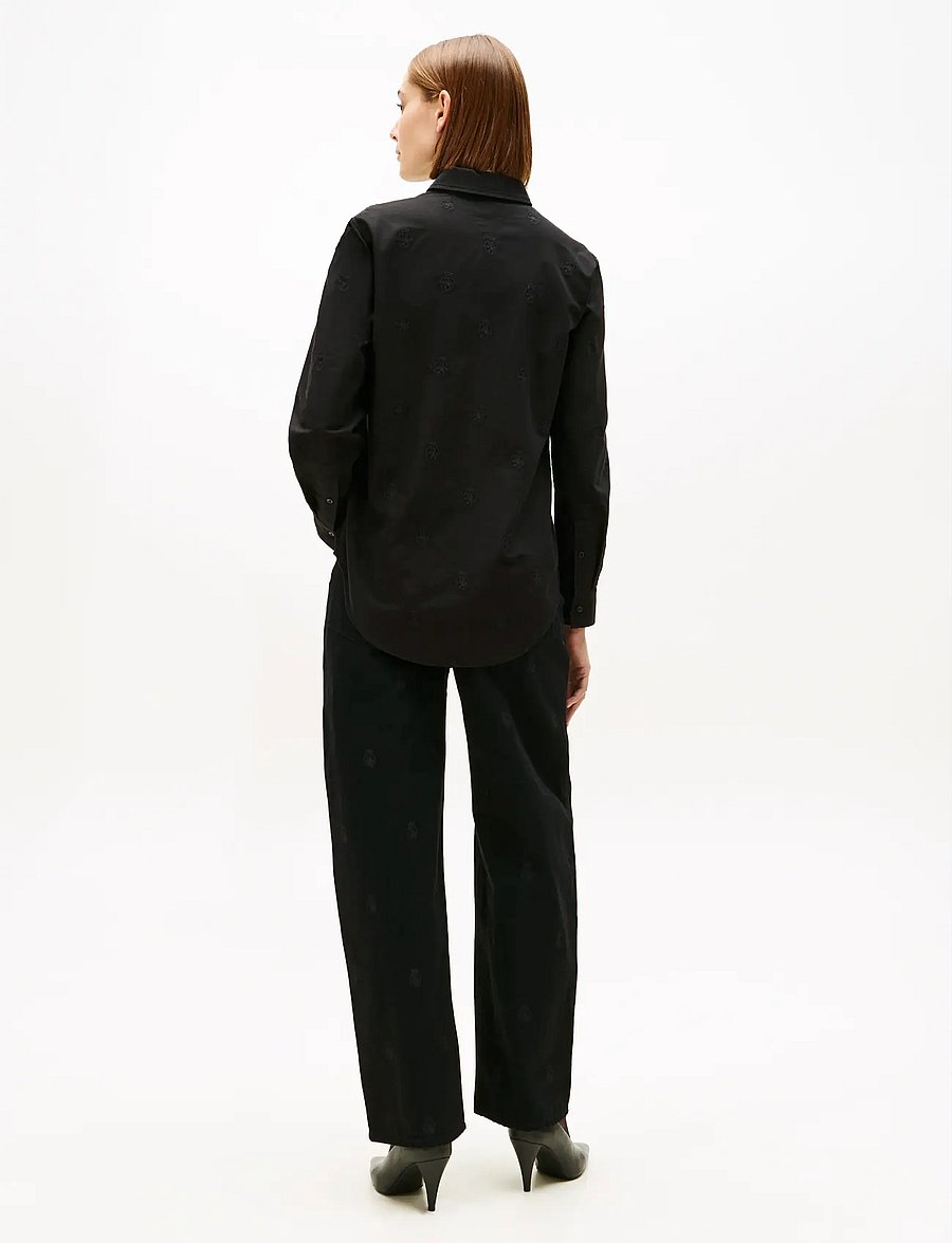Tommy Hilfiger - OXFORD EMB RELAXED SHIRT - langärmlige hemden - black - 3