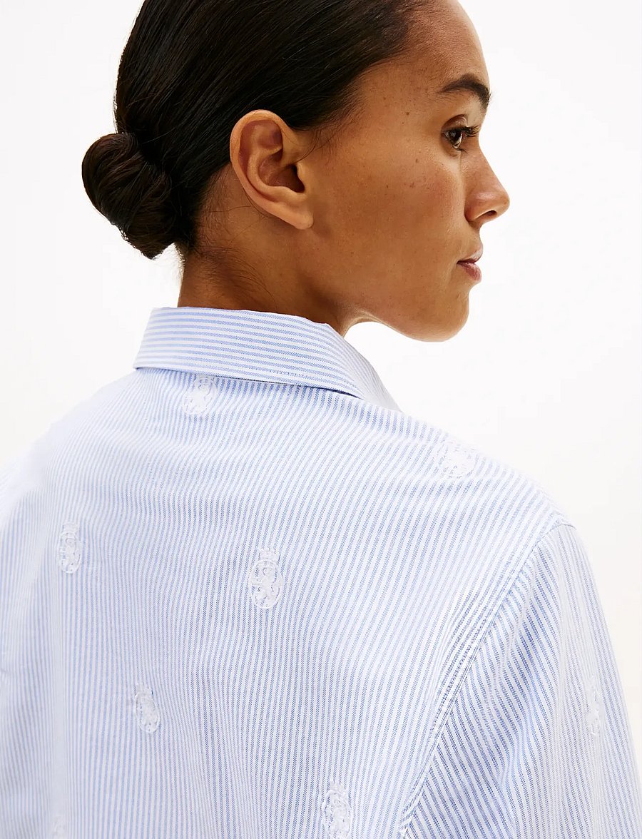Tommy Hilfiger - OXFORD AOP RELAXED SHIRT - långärmade skjortor - classic ithaca mid blue - 4