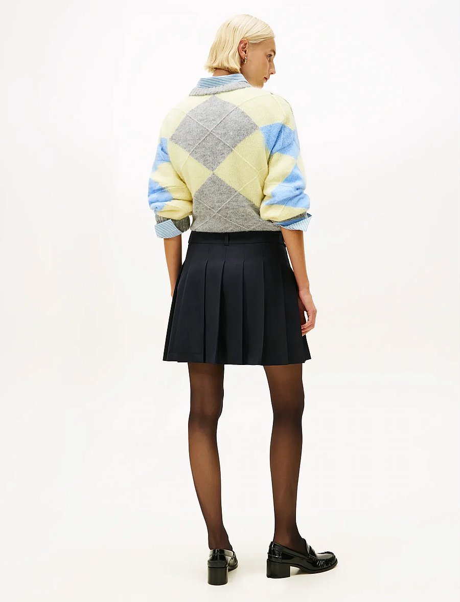 Tommy Hilfiger - TIMELESS WOOL PLEATED MINI SKIRT - korte nederdele - dark night navy - 2