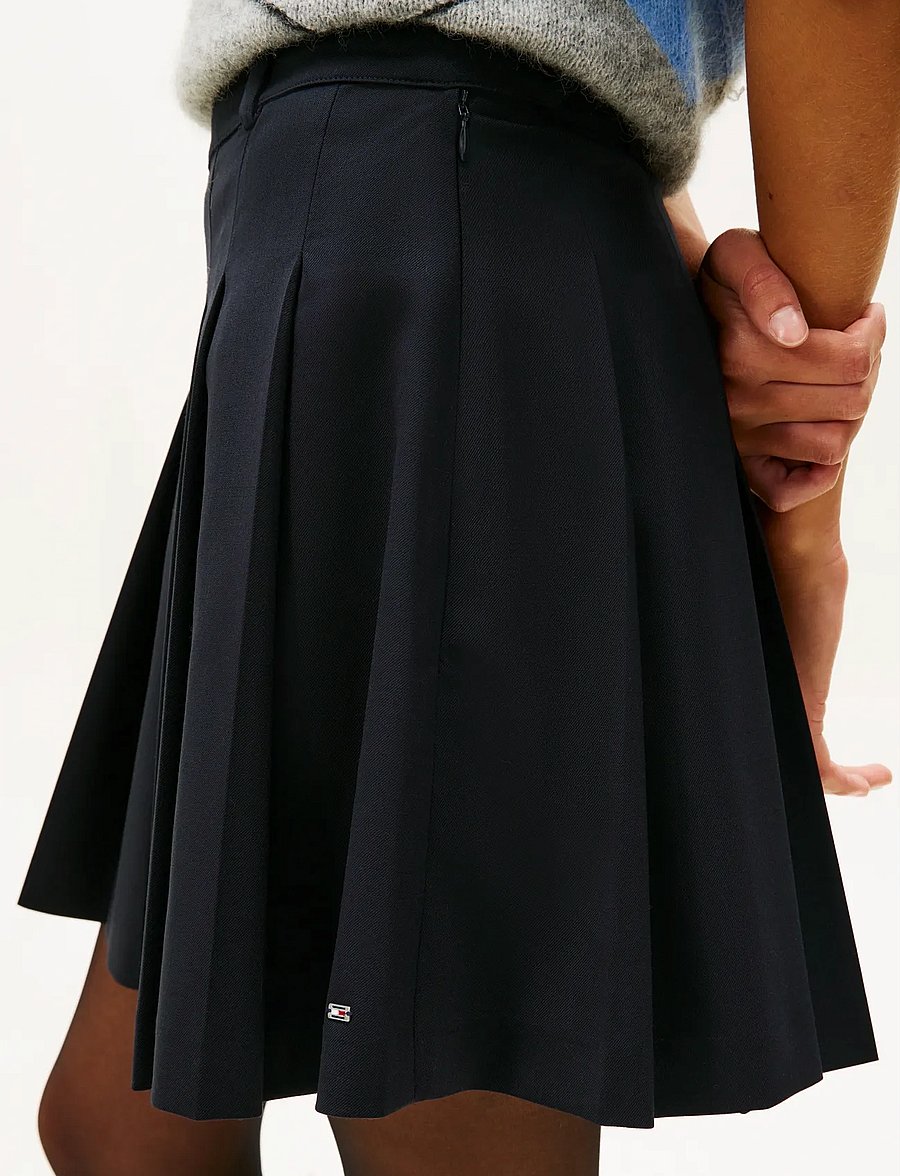 Tommy Hilfiger - TIMELESS WOOL PLEATED MINI SKIRT - korte nederdele - dark night navy - 4