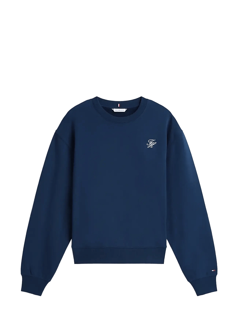 Tommy Hilfiger - TH SCRIPT REG TERRY SWTSHRT - sweatshirts - dark night navy - 1