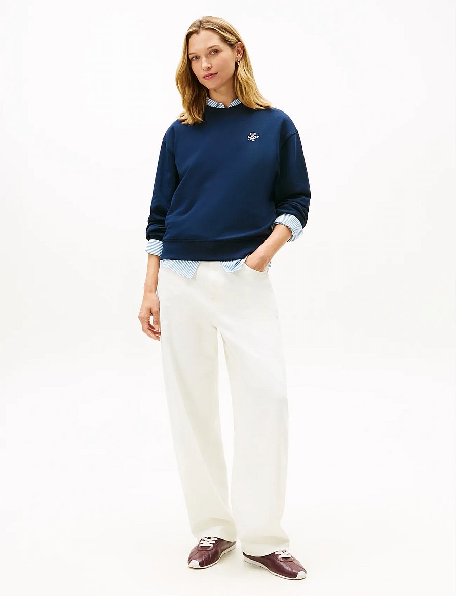 Tommy Hilfiger - TH SCRIPT REG TERRY SWTSHRT - sweatshirts - dark night navy - 2