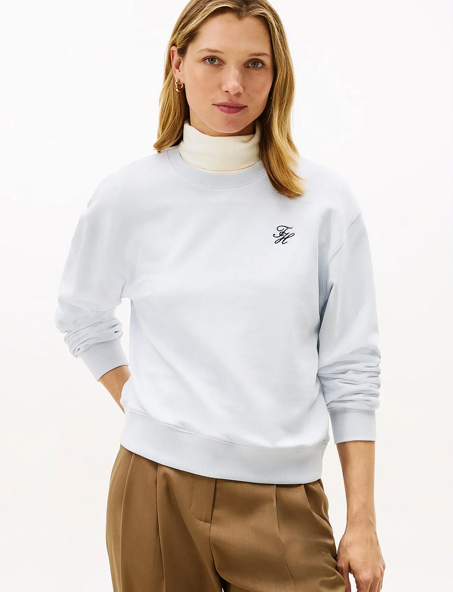 Tommy Hilfiger - TH SCRIPT REG TERRY SWTSHRT - igapäevane stiil - morning sky blue - 0