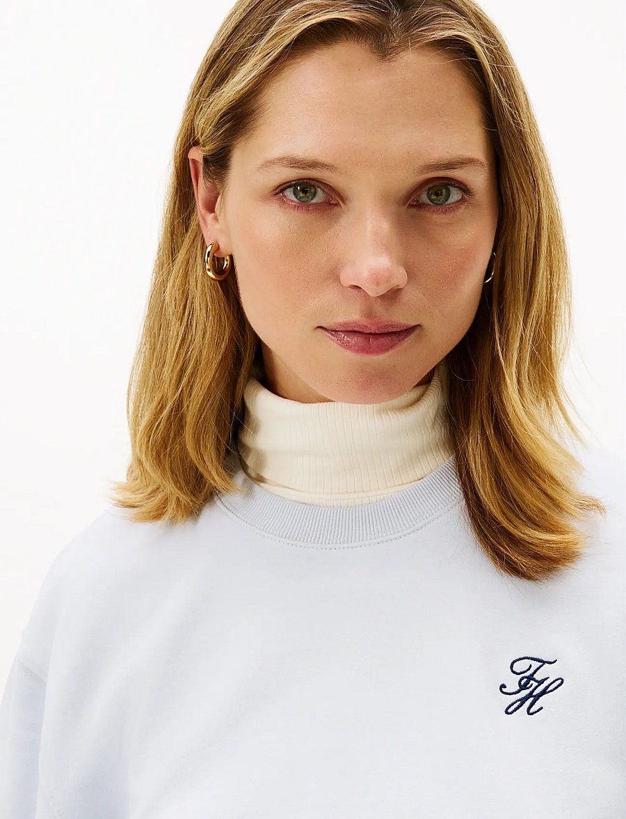 Tommy Hilfiger - TH SCRIPT REG TERRY SWTSHRT - igapäevane stiil - morning sky blue - 4