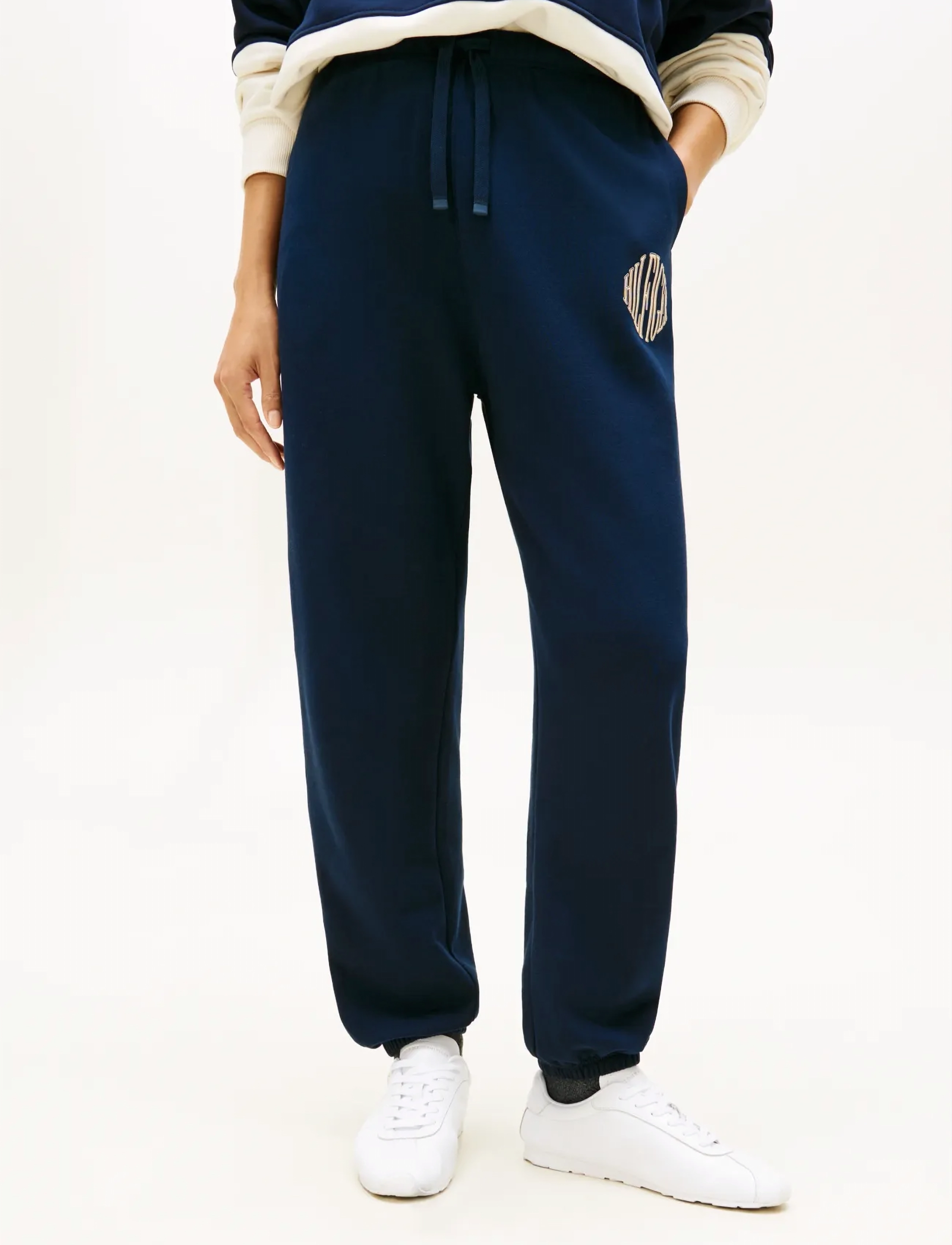 Tommy Hilfiger Varsity Terry Sweatpant, Kvinder, Sweatpants, Navy, Str: XS
