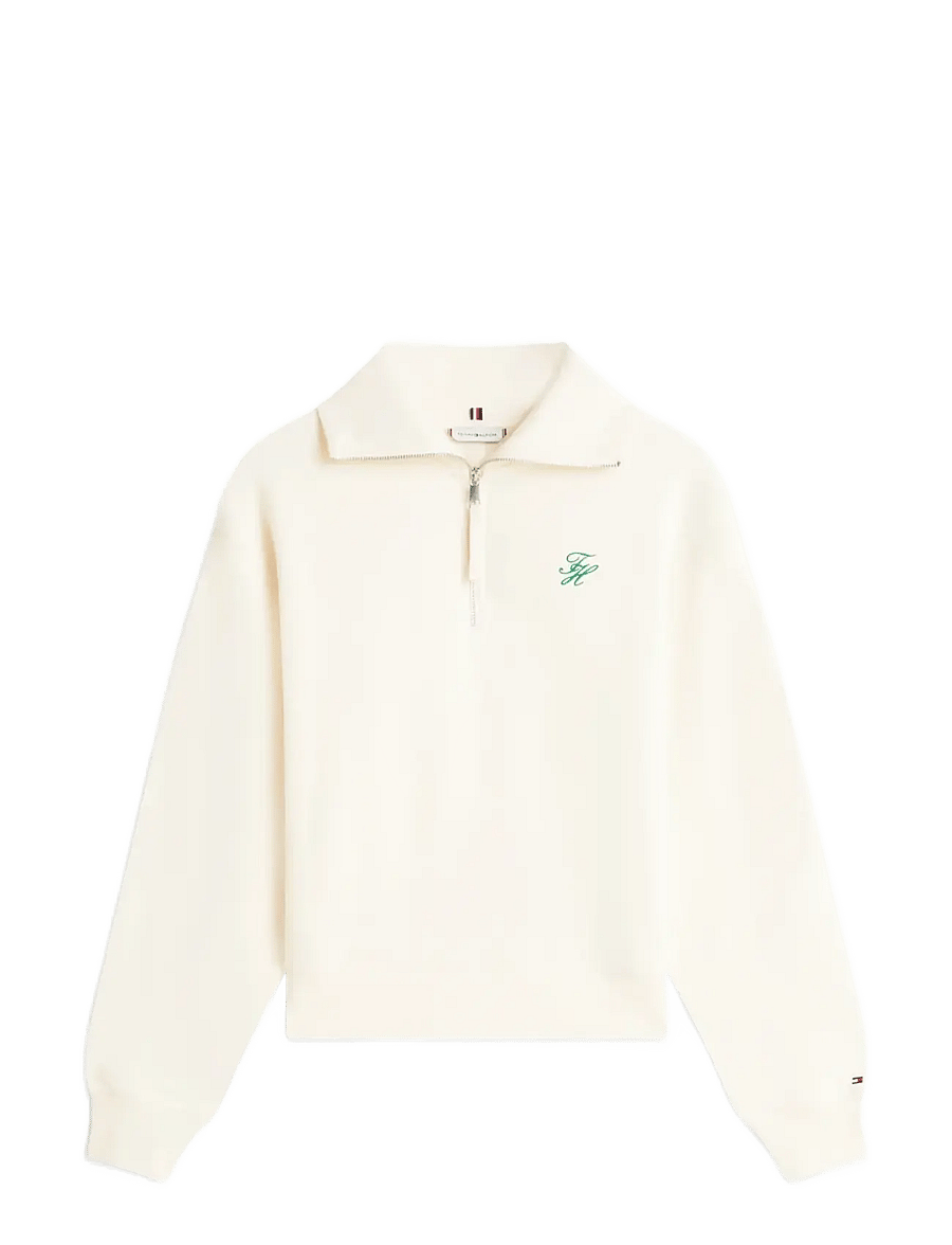 Tommy Hilfiger - TH SCRIPT HALF ZIP TERRY SWTSHRT - sweatshirts - calico - 1