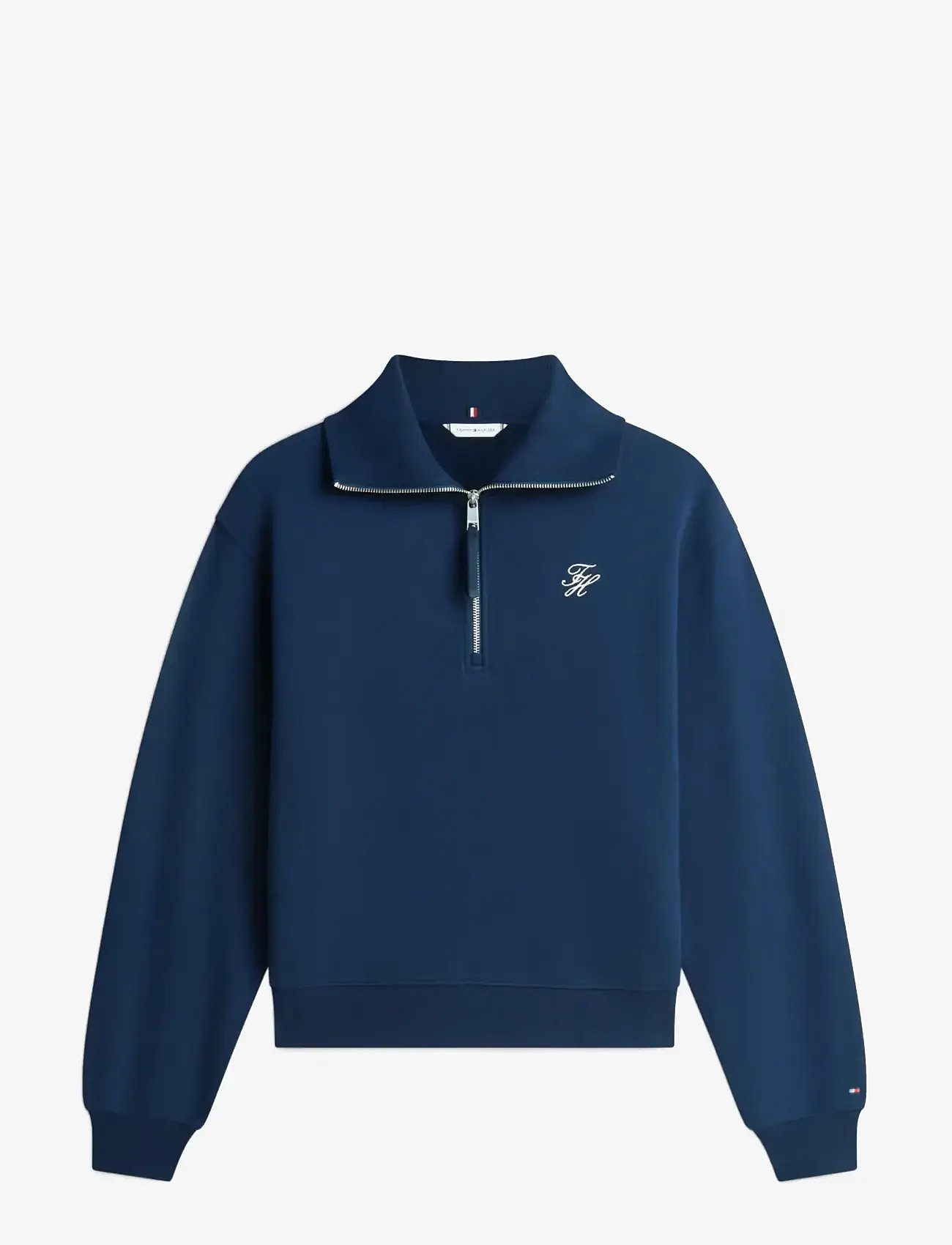 Tommy Hilfiger - TH SCRIPT HALF ZIP TERRY SWTSHRT - vardagsstil - dark night navy - 1