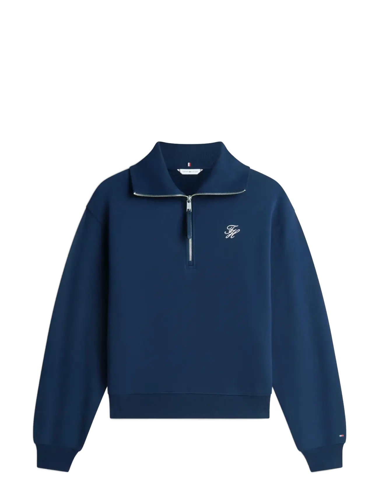 Tommy Hilfiger TH SCRIPT HALF ZIP TERRY SWTSHRT - Tommy Hilfiger - DARK NIGHT NAVY / navy