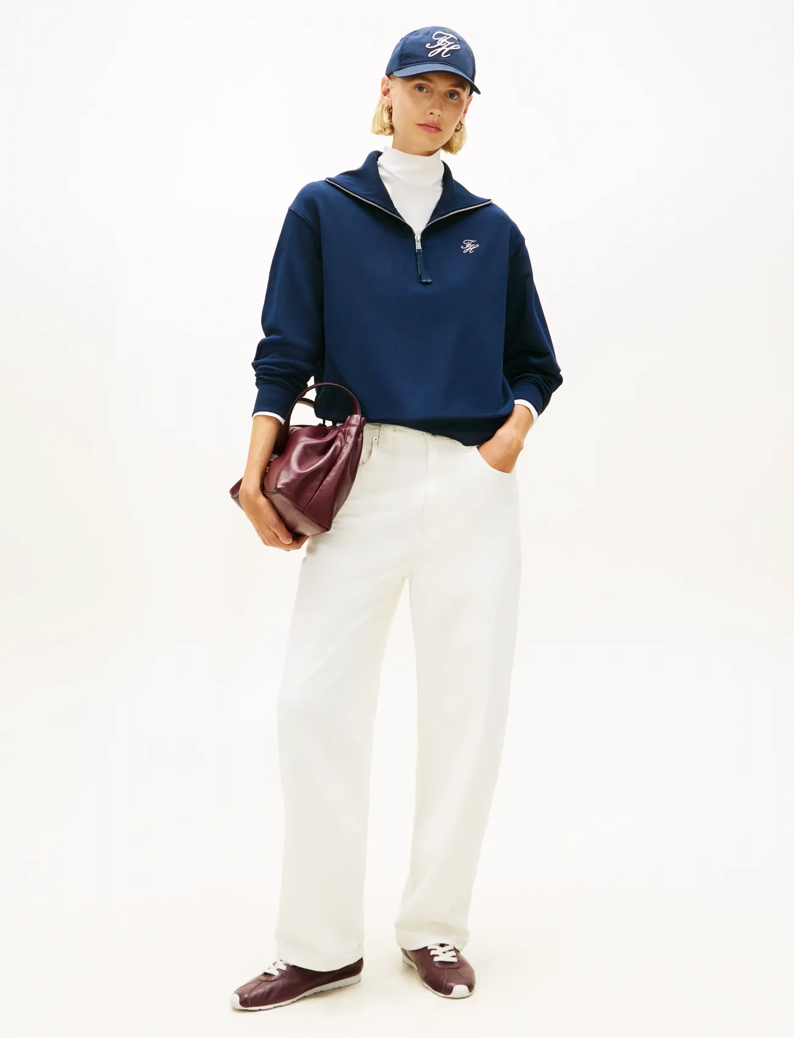 Tommy Hilfiger - TH SCRIPT HALF ZIP TERRY SWTSHRT - sweatshirts & hoodies - dark night navy - 2