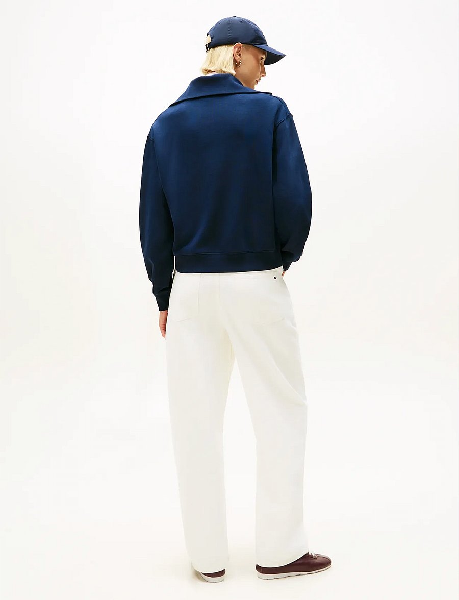 Tommy Hilfiger - TH SCRIPT HALF ZIP TERRY SWTSHRT - sweatshirts - dark night navy - 3
