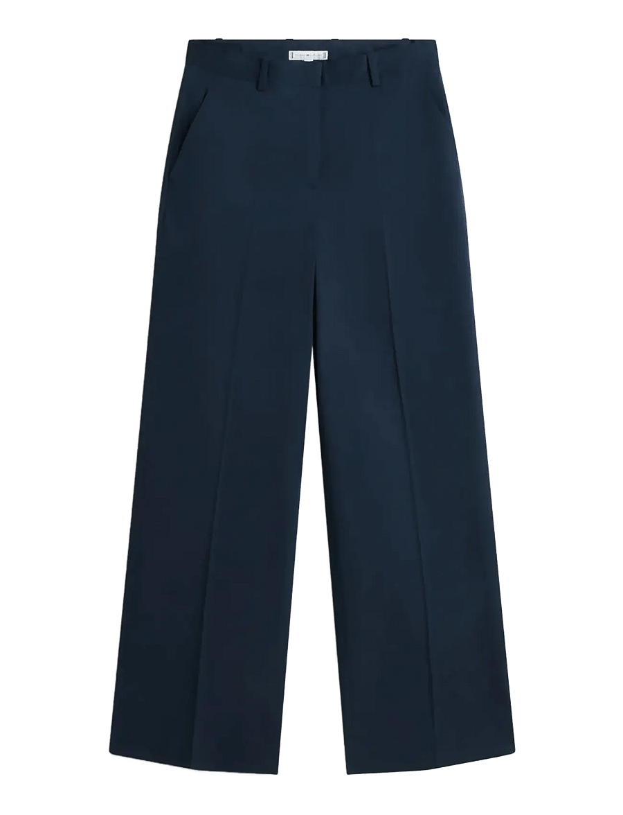 Tommy Hilfiger - COTTON WIDE LEG PANT - laia säärega püksid - dark night navy - 1