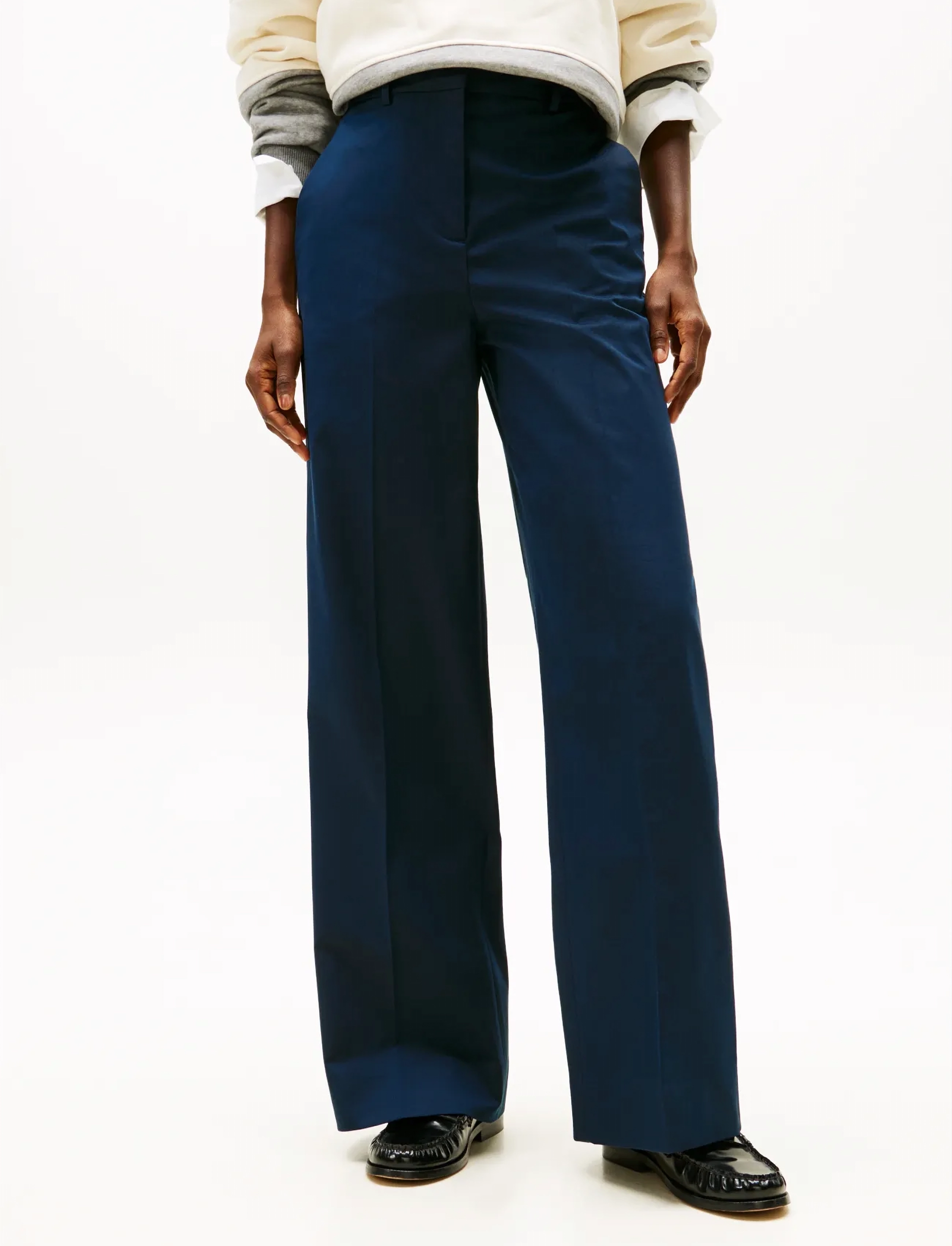 Tommy Hilfiger COTTON WIDE LEG PANT - Kollektioner - DARK NIGHT NAVY / navy