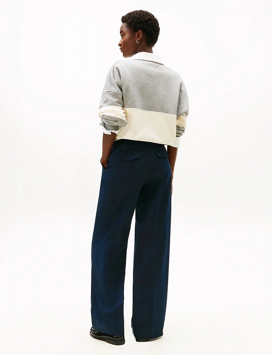 Tommy Hilfiger - COTTON WIDE LEG PANT - laia säärega püksid - dark night navy - 2
