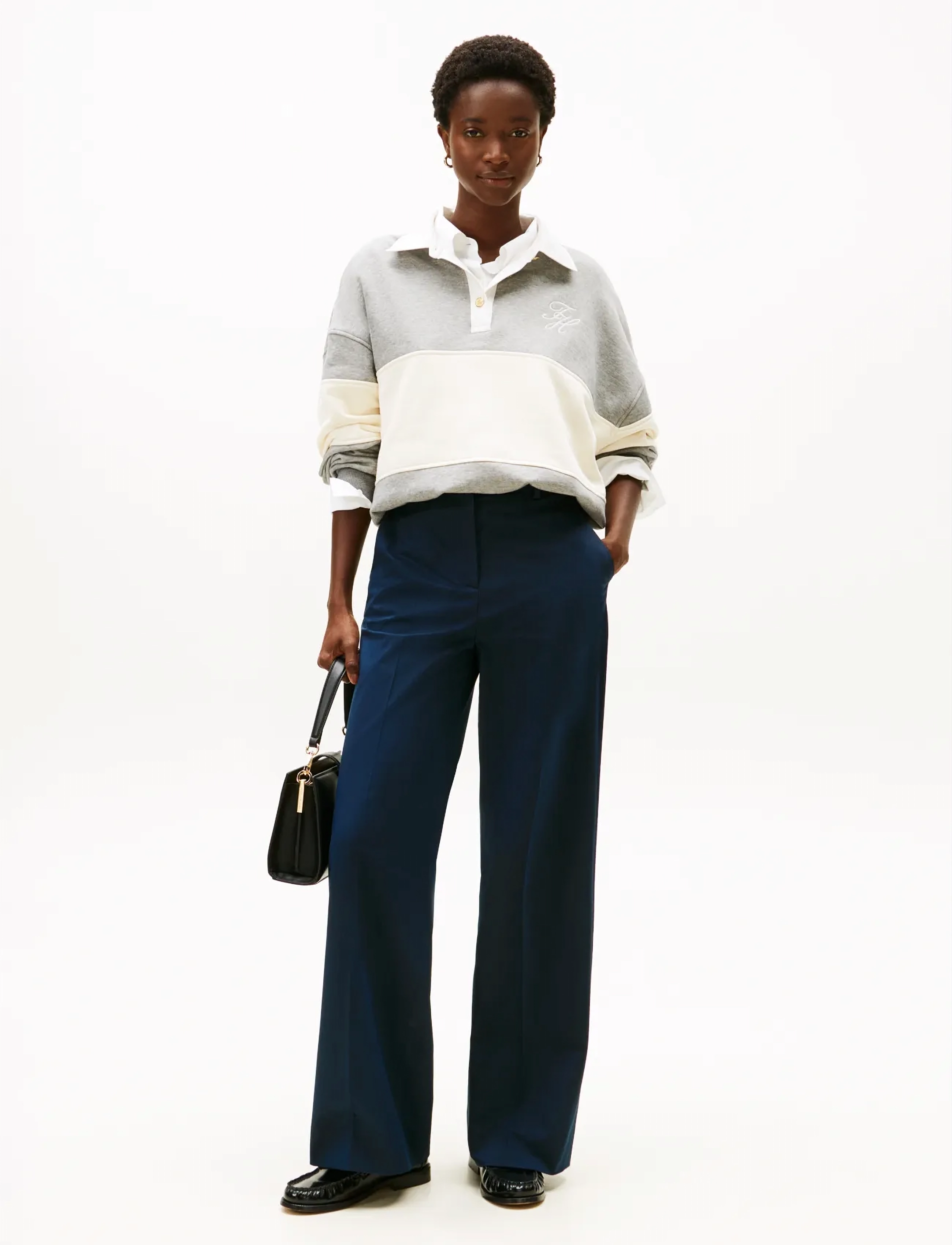 Tommy Hilfiger - COTTON WIDE LEG PANT - bukser med brede ben - dark night navy - 3
