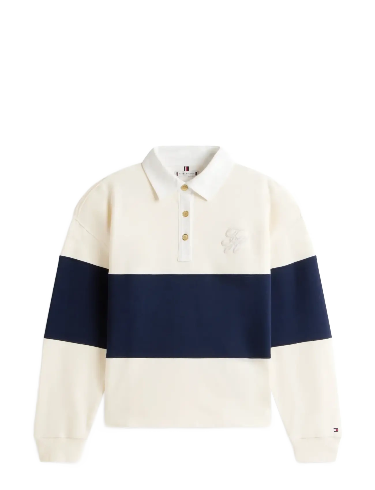 TOMMY HILFIGER Gold Btn Rugby Terry Swtsrt Cream - XS - Damen