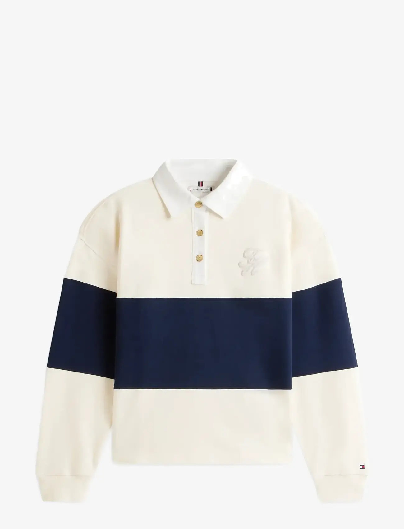 Tommy Hilfiger - GOLD BTN RUGBY TERRY SWTSRT - langärmlige tops - calico - 1