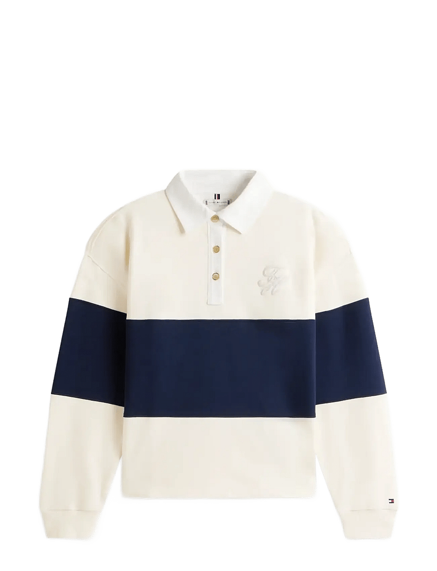 Tommy Hilfiger - GOLD BTN RUGBY TERRY SWTSRT - pikéer - calico - 1