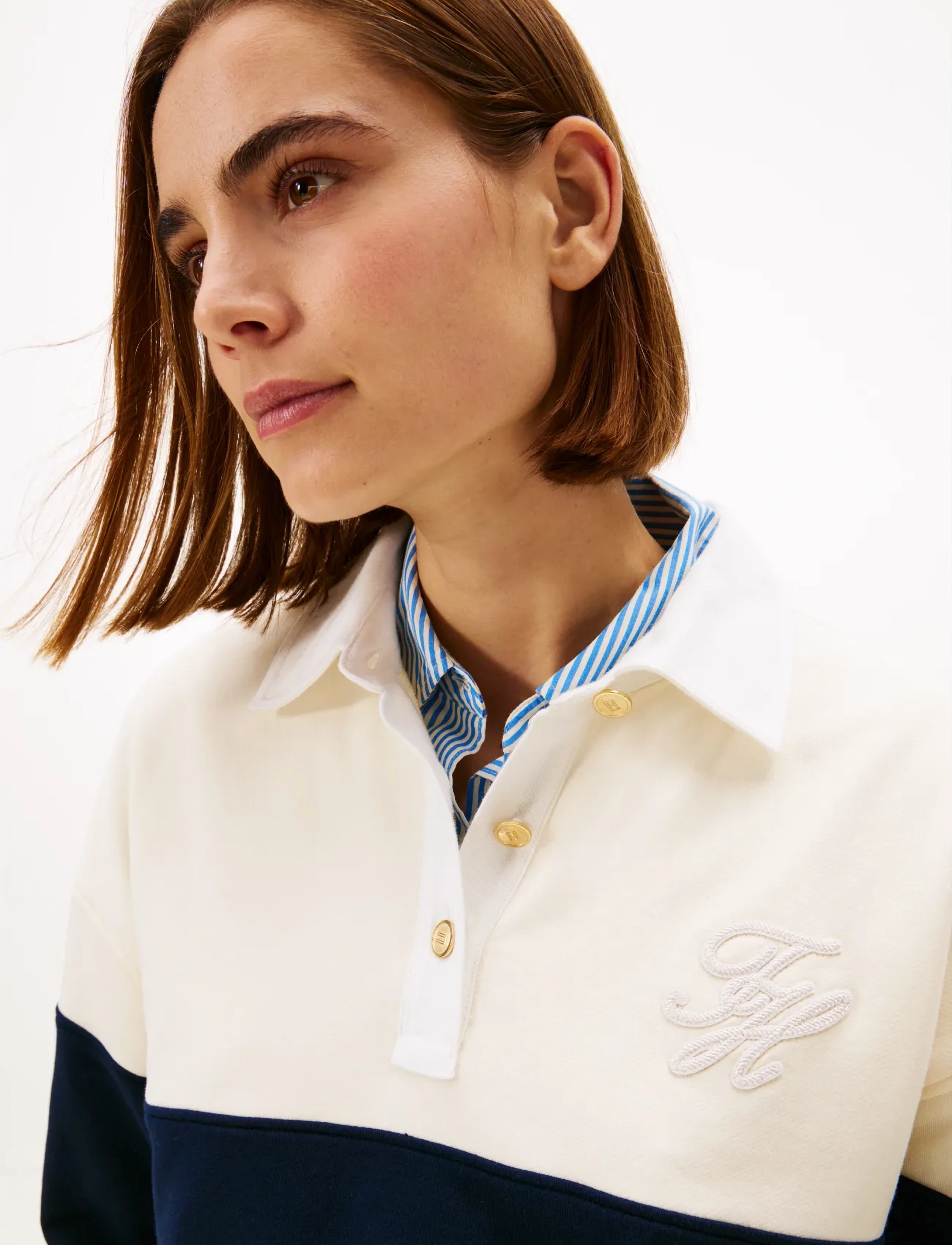 Tommy Hilfiger - GOLD BTN RUGBY TERRY SWTSRT - langärmlige tops - calico - 4