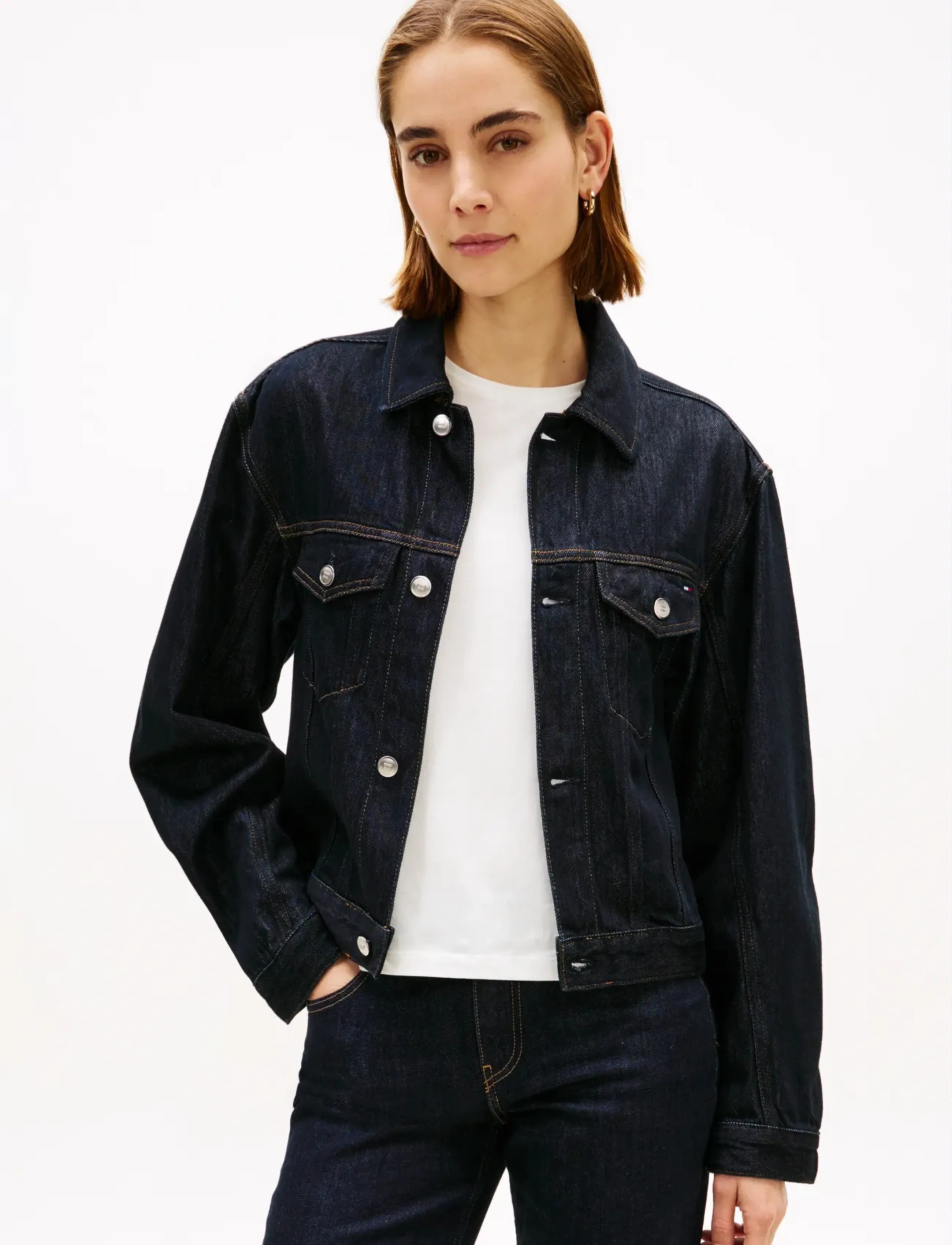 Tommy Hilfiger DNM PURE PLEATED JACKET - Transitional Layering - PURE / navy