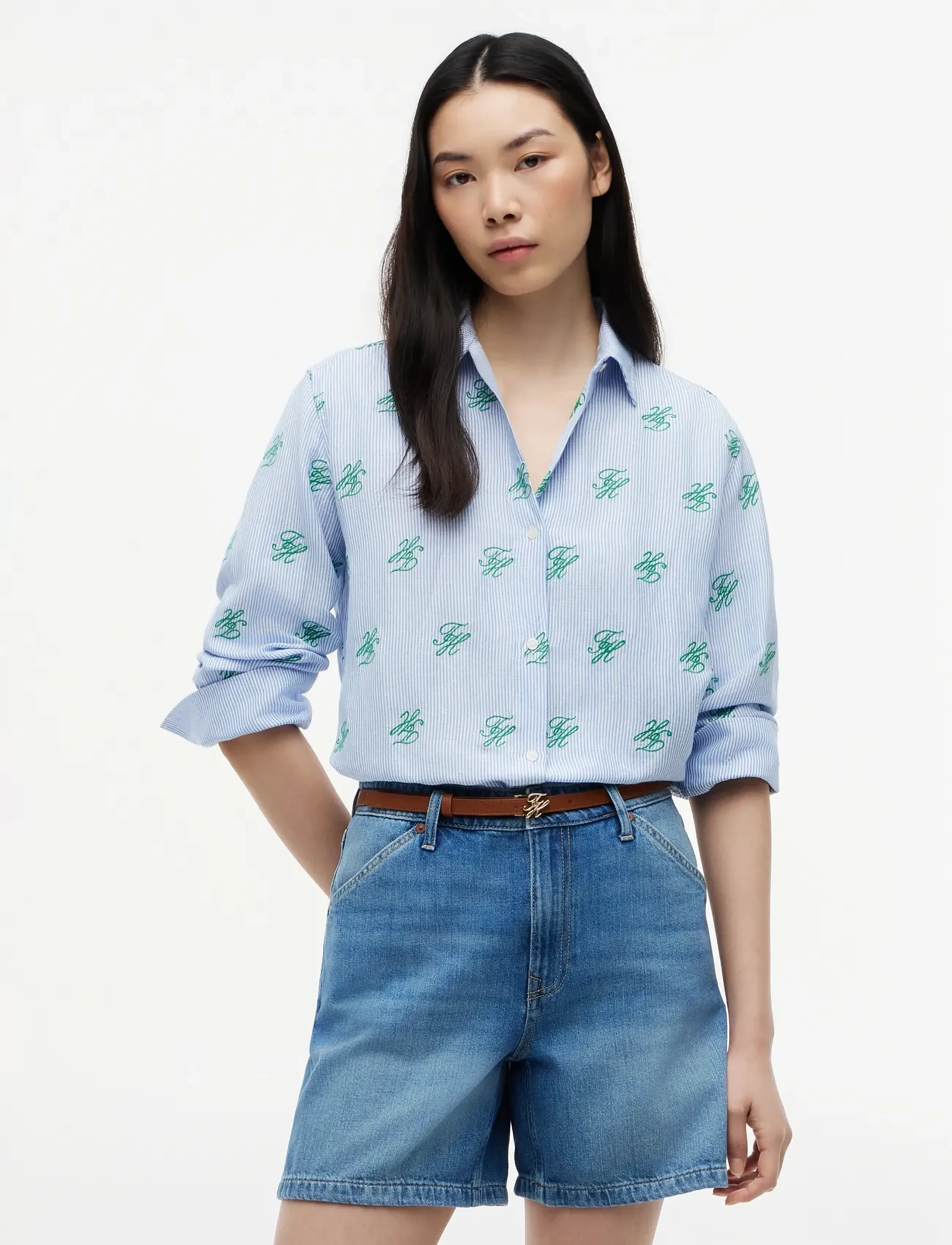 Tommy Hilfiger SWIMSHOP LINEN EASY FIT AOP - Hemden - SCRIPT ITHACA BLUE SPELL / blue