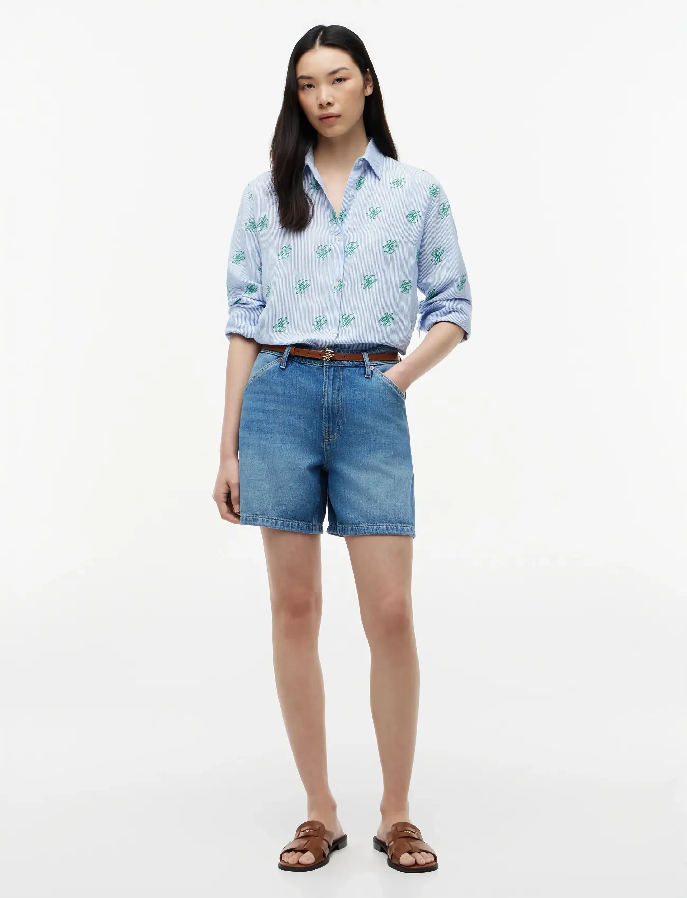Tommy Hilfiger - SWIMSHOP LINEN EASY FIT AOP - langärmlige hemden - script ithaca blue spell - 4