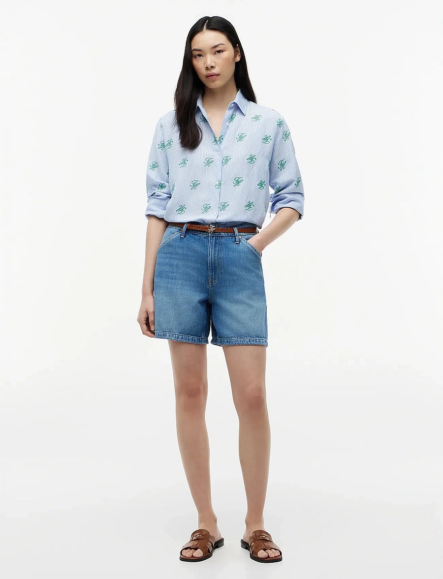 Tommy Hilfiger - SWIMSHOP LINEN EASY FIT AOP - langärmlige hemden - script ithaca blue spell - 4