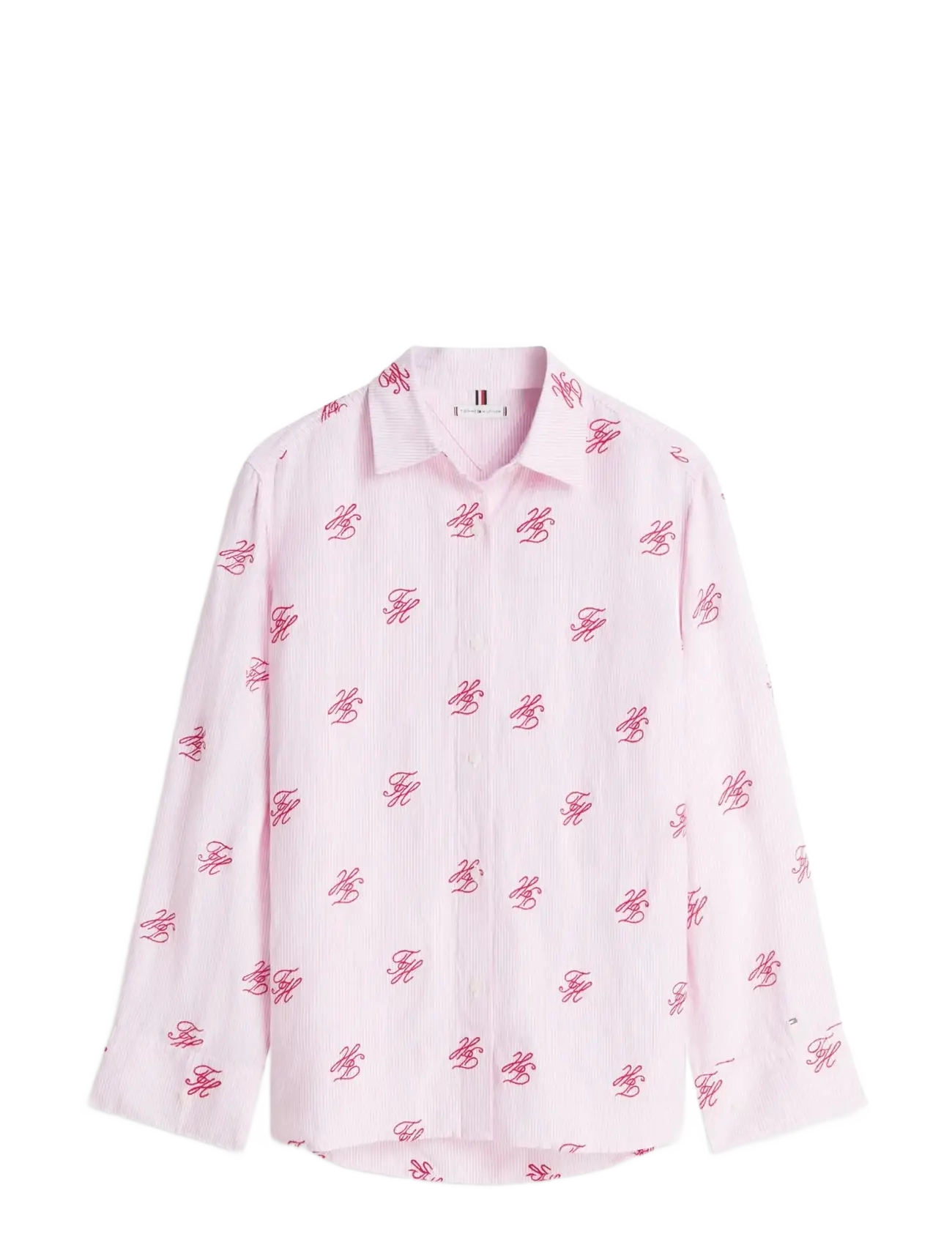 Tommy Hilfiger SWIMSHOP LINEN EASY FIT AOP - Langärmlige Hemden - SCRIPT ITHACA ROSE PETAL / pink/rose