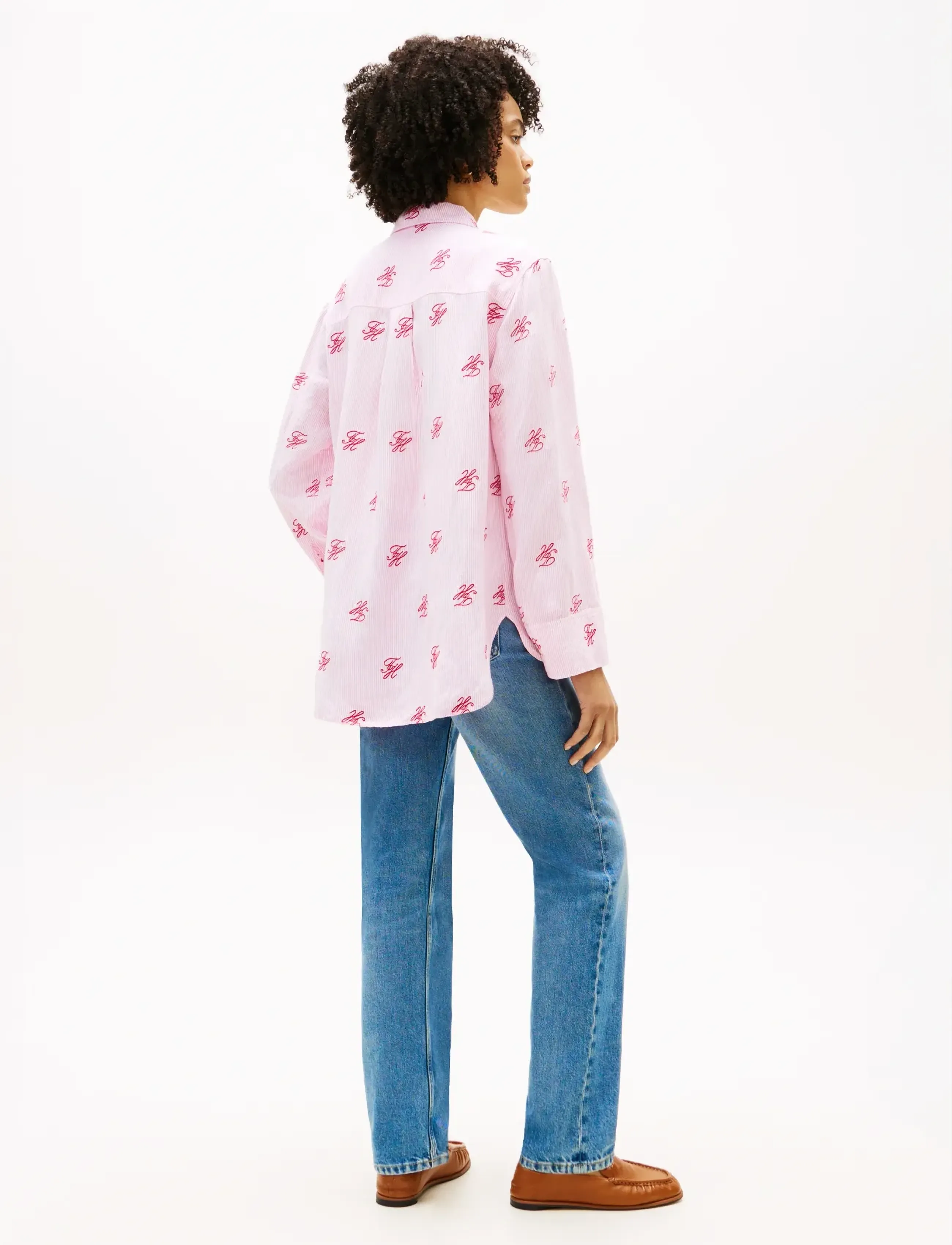 Tommy Hilfiger - SWIMSHOP LINEN EASY FIT AOP - langærmede skjorter - script ithaca rose petal - 2
