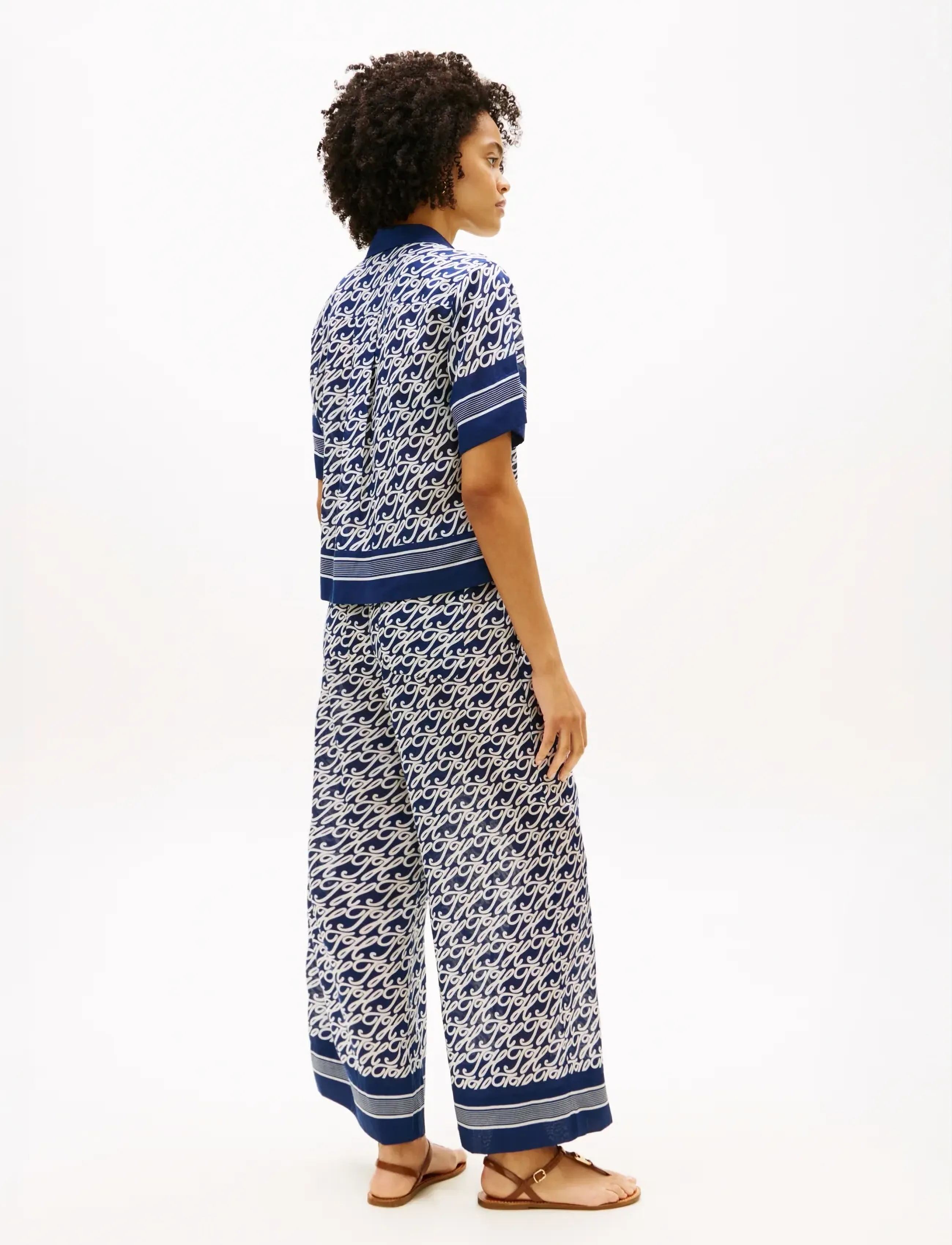 Tommy Hilfiger - SWIMSHOP SILK VOILE AOP SHIRT - chemises à manches courtes - th script preppy navy - 2