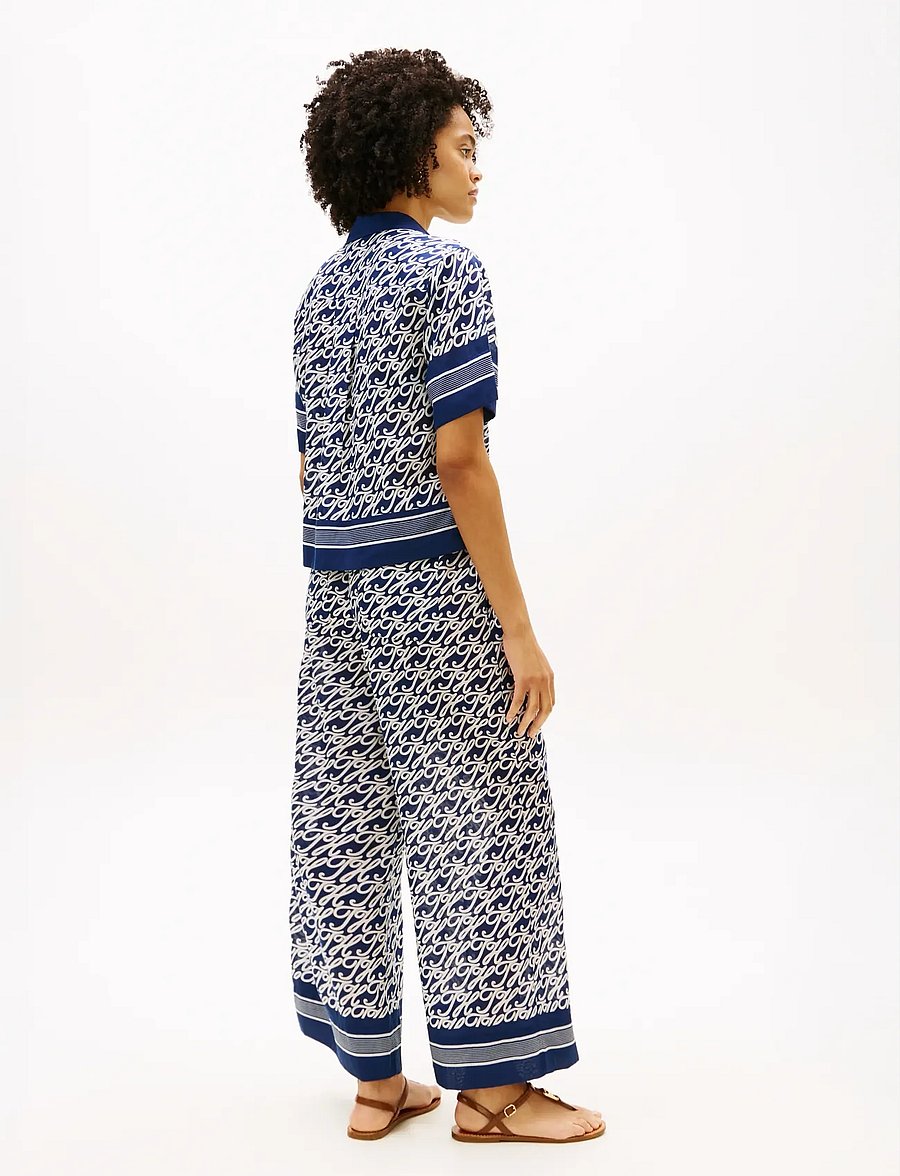 Tommy Hilfiger - SWIMSHOP SILK VOILE AOP SHIRT - chemises à manches courtes - th script preppy navy - 2