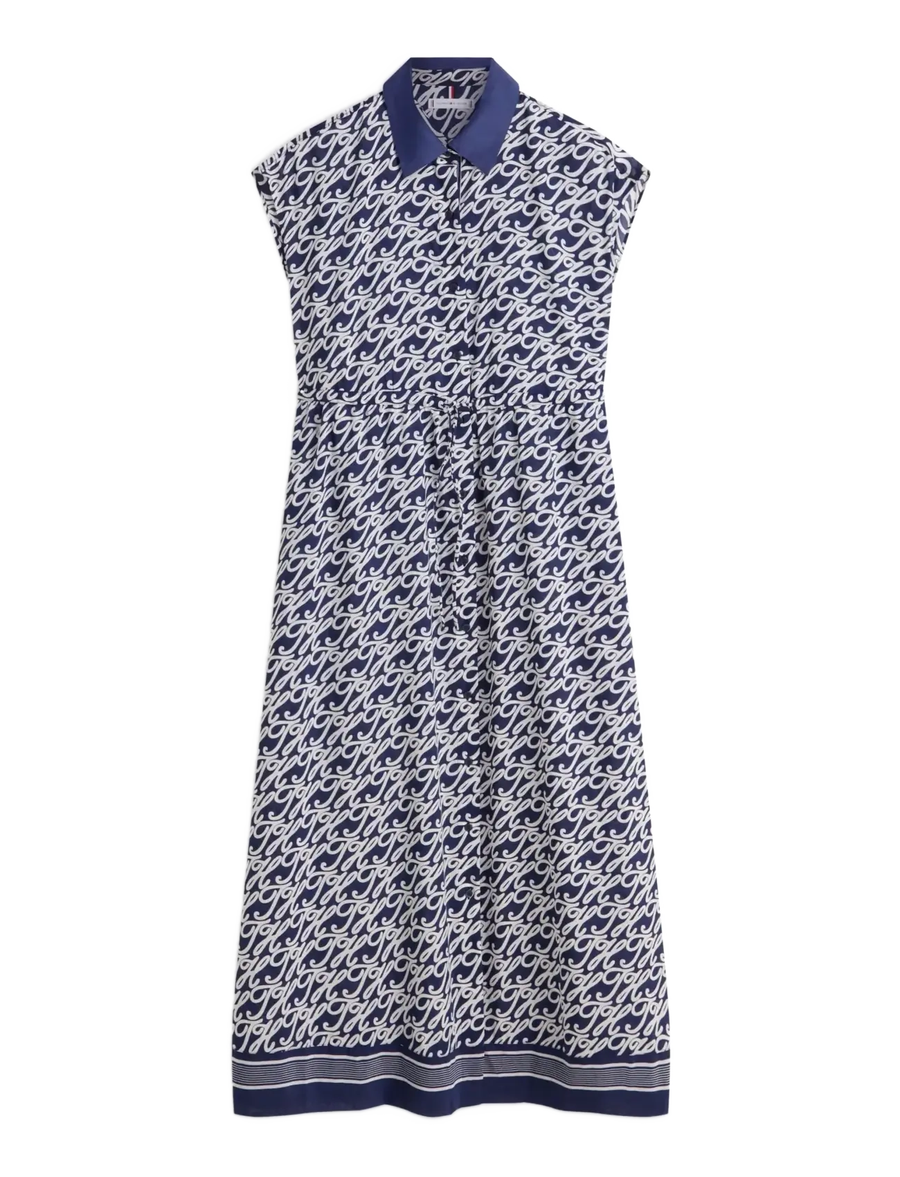 Tommy Hilfiger SWIMSHOP SILK VOILE AOP MIDI DRS - Skjortekjoler - TH SCRIPT PREPPY NAVY / navy