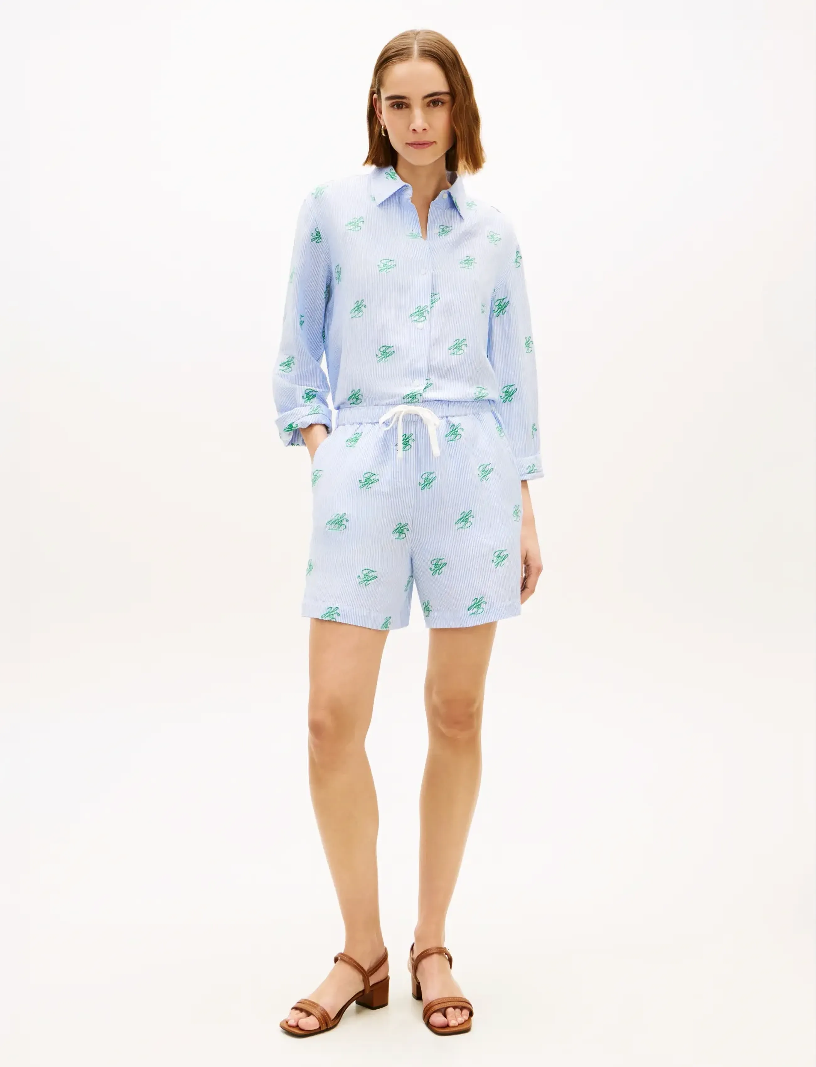 Tommy Hilfiger - SWIMSHOP LINEN SHORT AOP - shorts en lin - script ithaca blue spell - 3