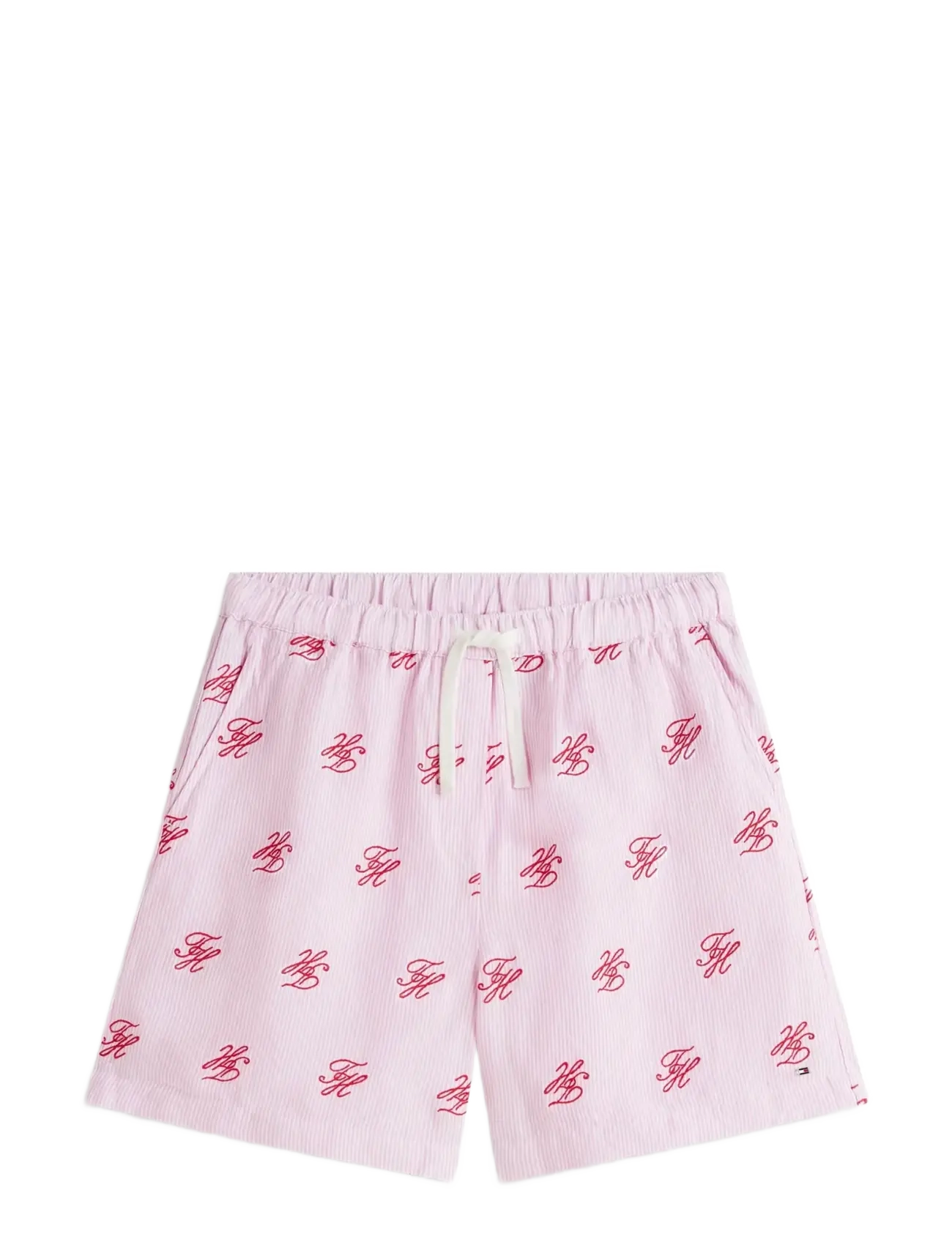 Tommy Hilfiger SWIMSHOP LINEN SHORT AOP - Hørshorts - SCRIPT ITHACA ROSE PETAL / pink/rose