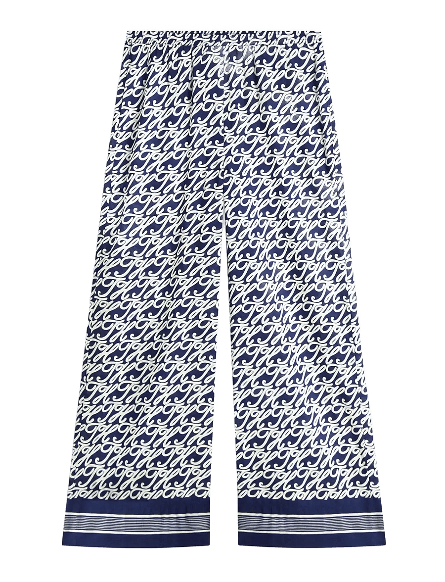 Tommy Hilfiger - SWIMSHOP SILK VOILE AOP PANTS - bukser med brede ben - th script preppy navy - 1