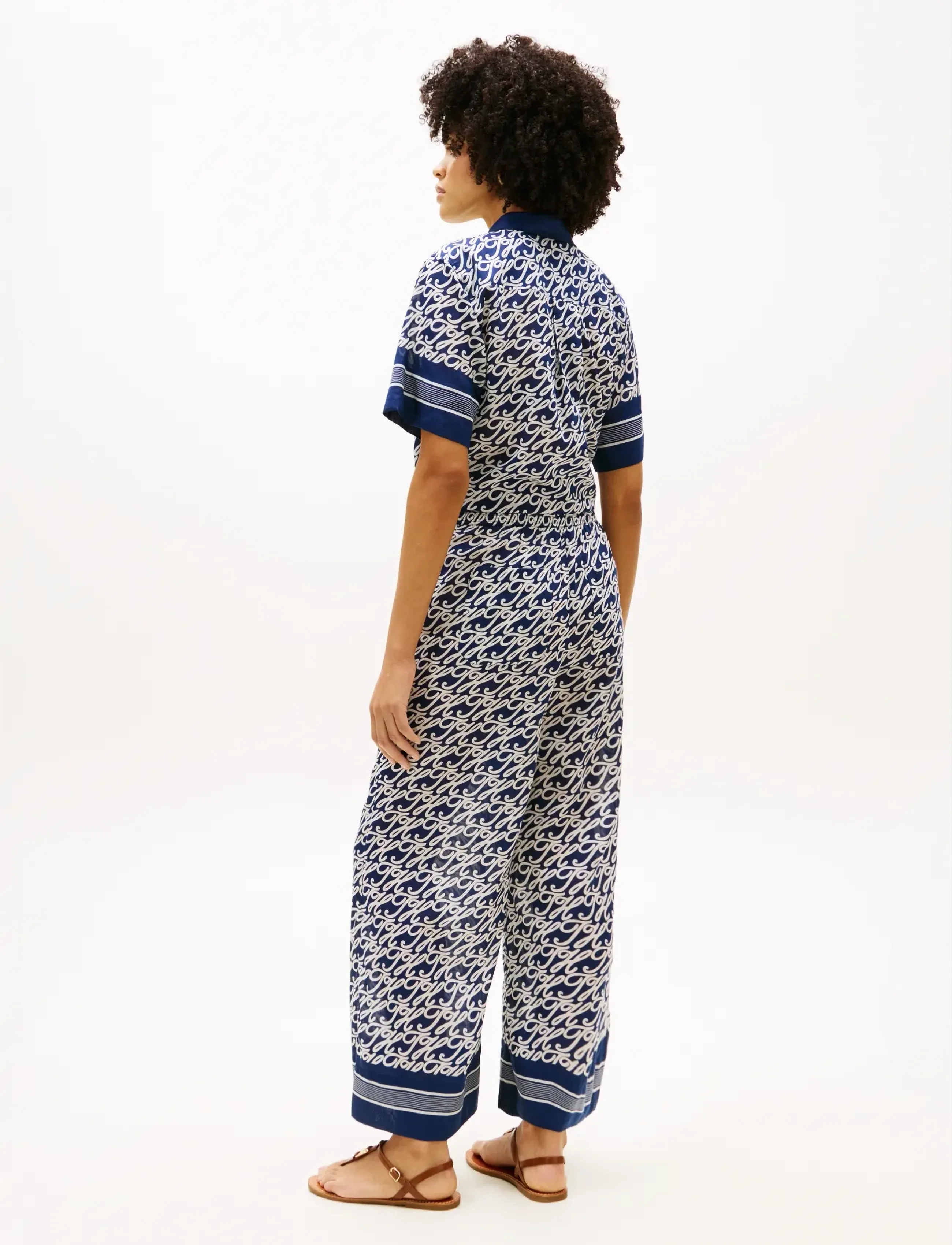 Tommy Hilfiger - SWIMSHOP SILK VOILE AOP PANTS - bukser med brede ben - th script preppy navy - 2