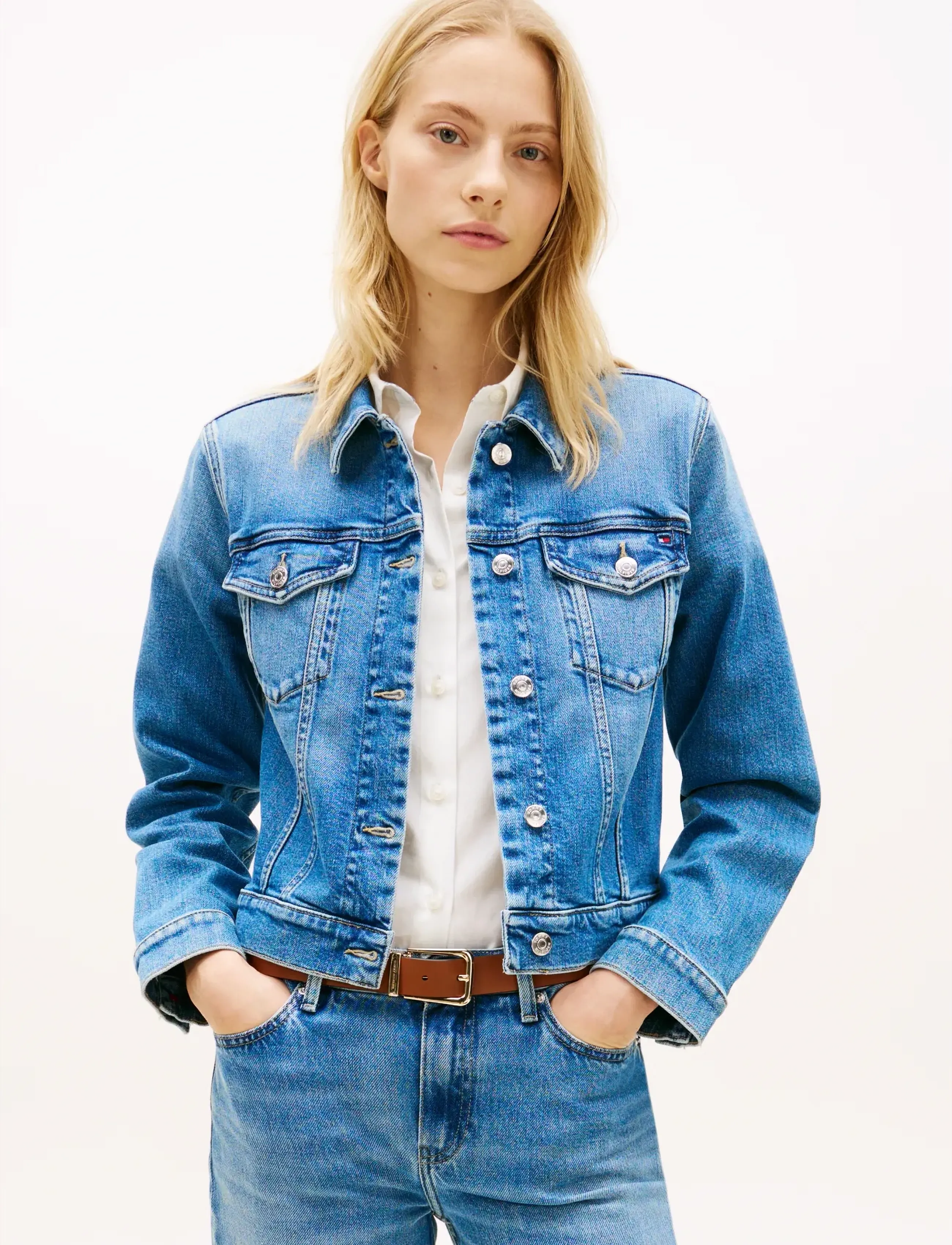 Tommy Hilfiger Dnm Finn Slim Jacket Ls, S, Jackets, Blau - Denim, Frauen
